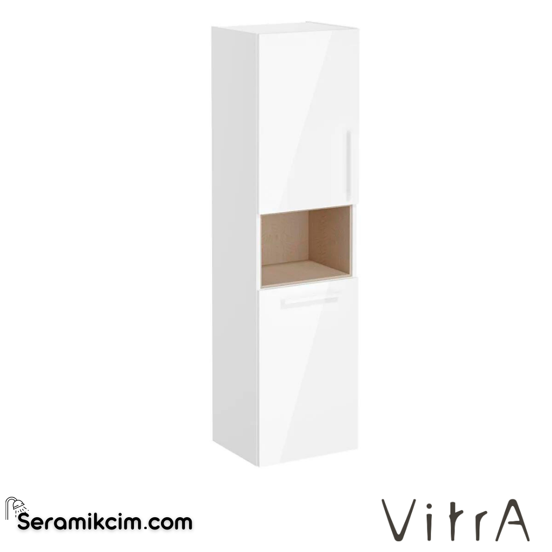 Vitra Root Boy Dolabı, 40 Cm, Kısa, Çamaşır Sepetli, Parlak Beyaz, Sol - 66237