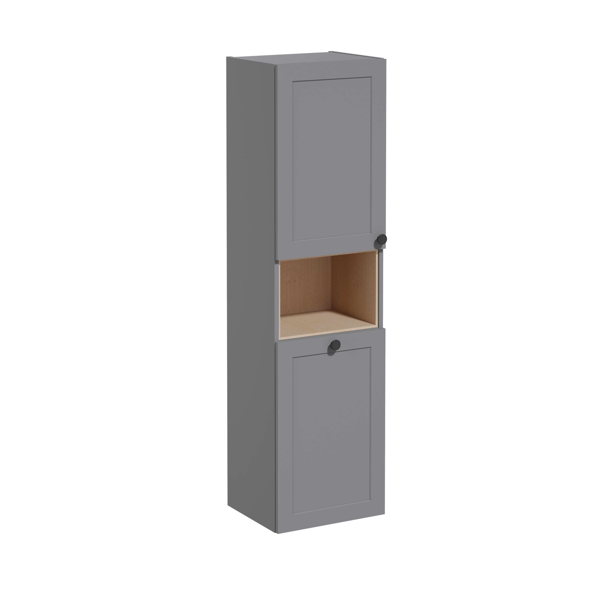 Vitra Root Classic Boy Dolabı 40 cm İki Kapaklı Kısa Çamaşır Sepetli Mat Gri Sol 68519
