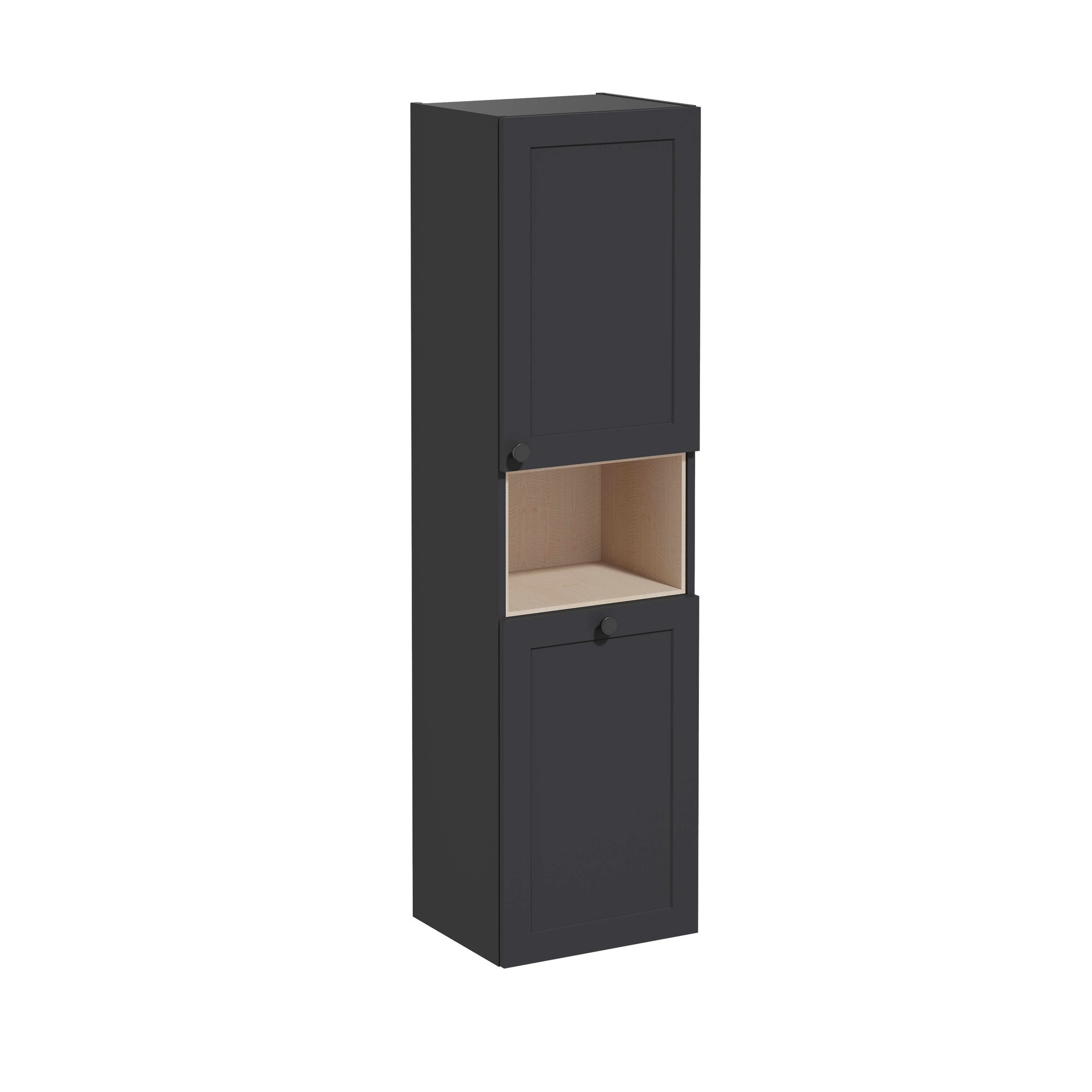 Vitra Root Classic Boy Dolabı 40 cm İki Kapaklı Kısa Çamaşır Sepetli Mat Grafit Sağ 68528