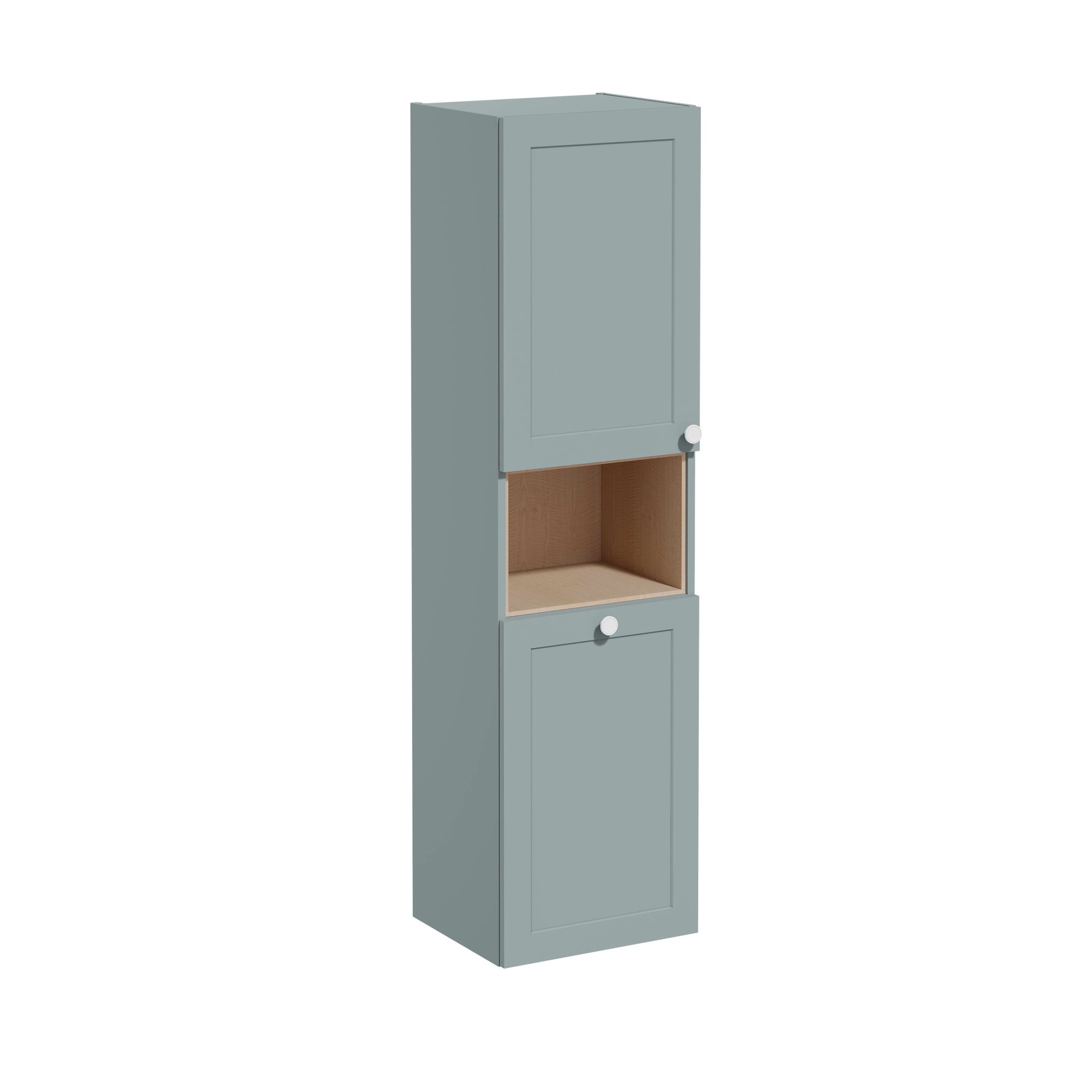 Vitra Root Classic Boy Dolabı 40 cm İki Kapaklı Kısa Çamaşır Sepetli Mat Fiyord Yeşili Sol 68520