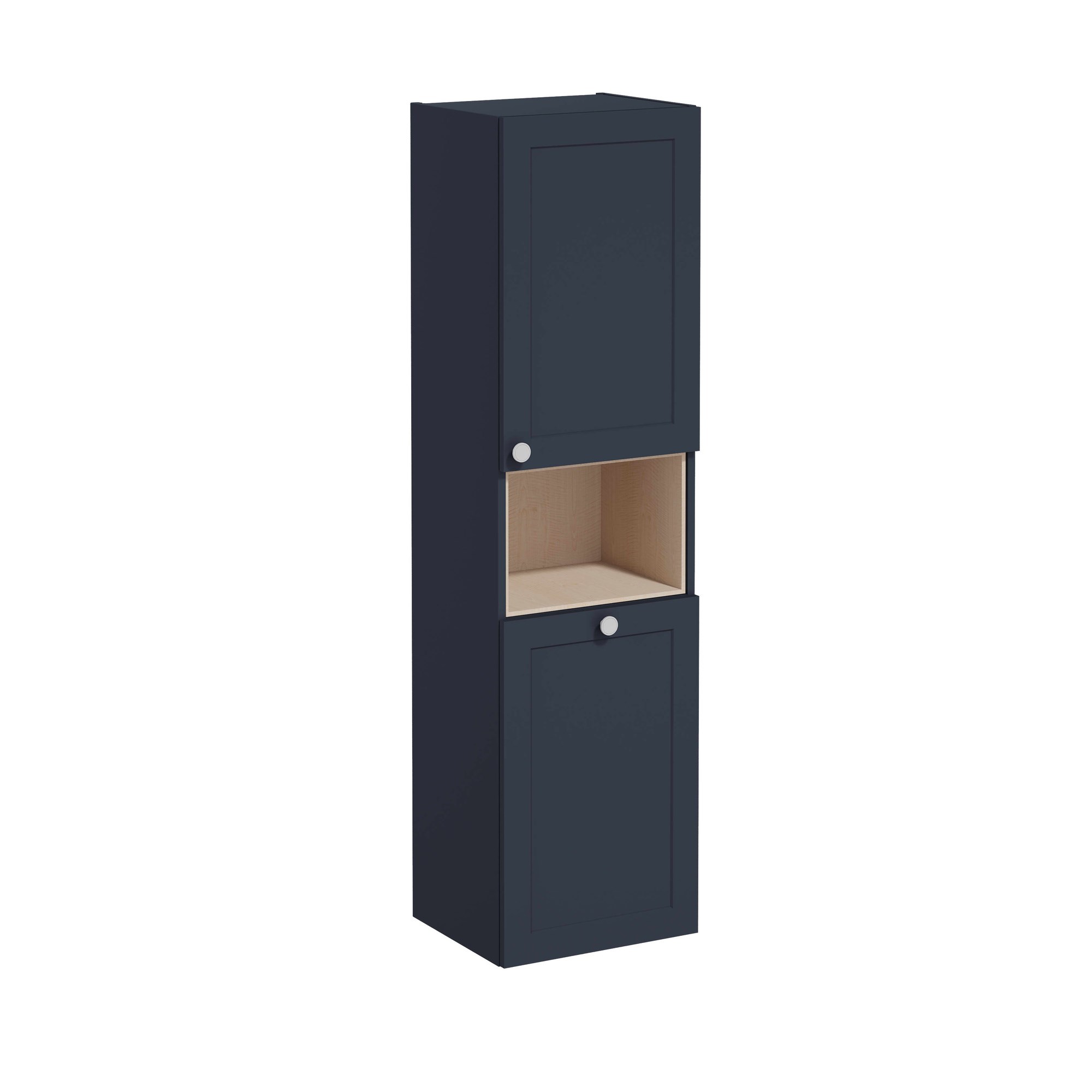 Vitra Root Classic Boy Dolabı 40 cm İki Kapaklı Kısa Çamaşır Sepetli Mat Lacivert Sağ 68529