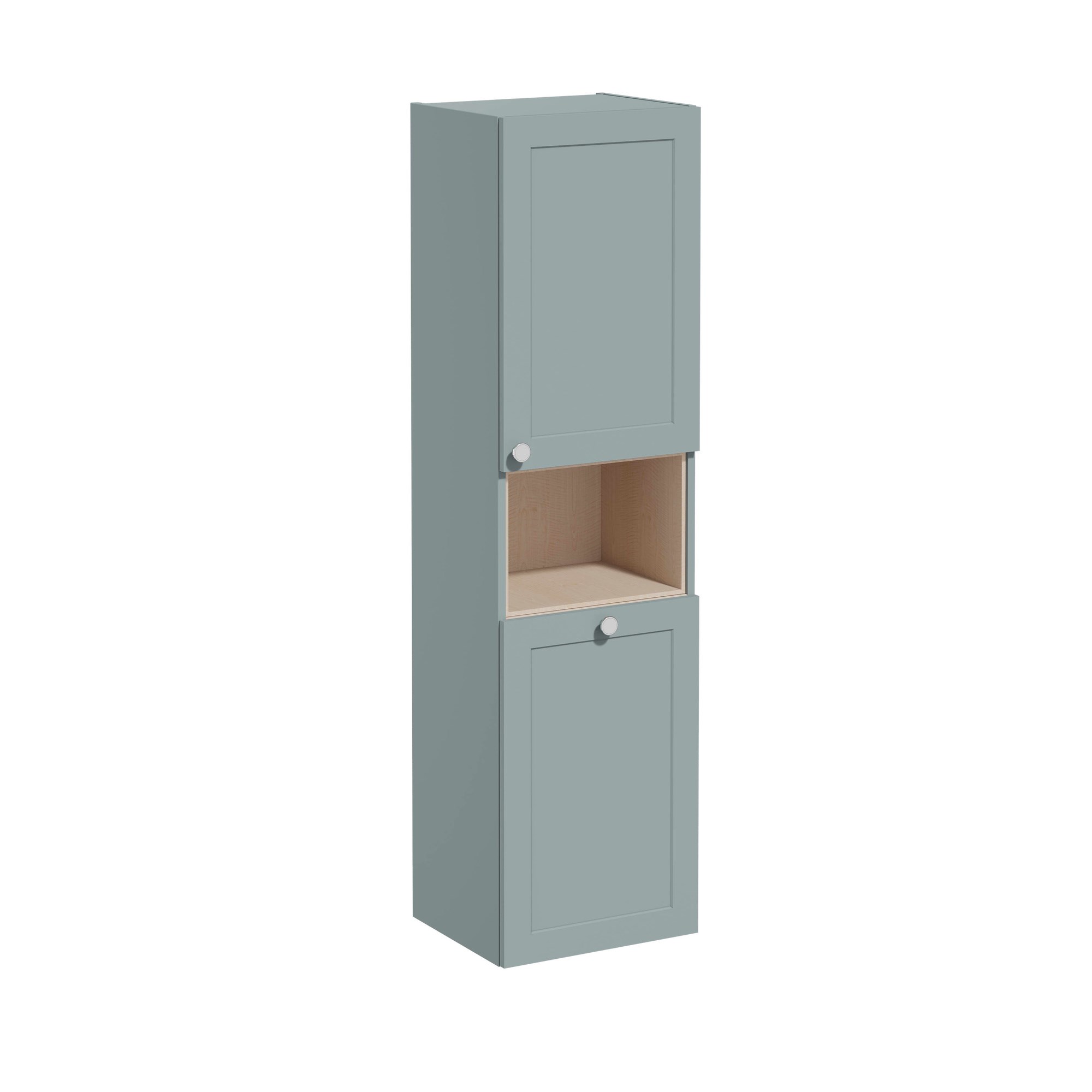 Vitra Root Classic Boy Dolabı 40 cm İki Kapaklı Kısa Çamaşır Sepetli Mat Fiyord Yeşili Sağ 68527