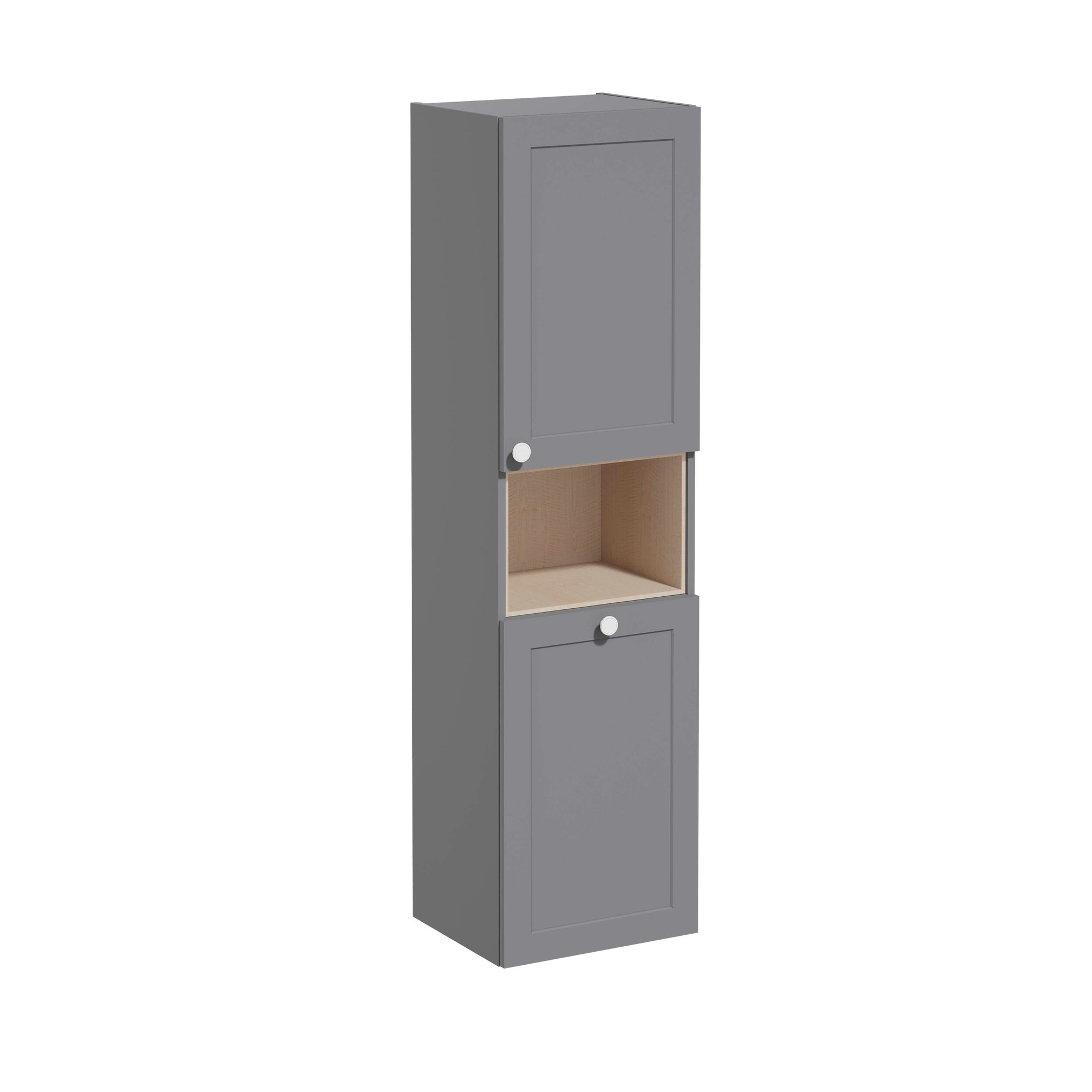 Vitra Root Classic Boy Dolabı 40 cm İki Kapaklı Kısa Çamaşır Sepetli Mat Gri Sağ 68526