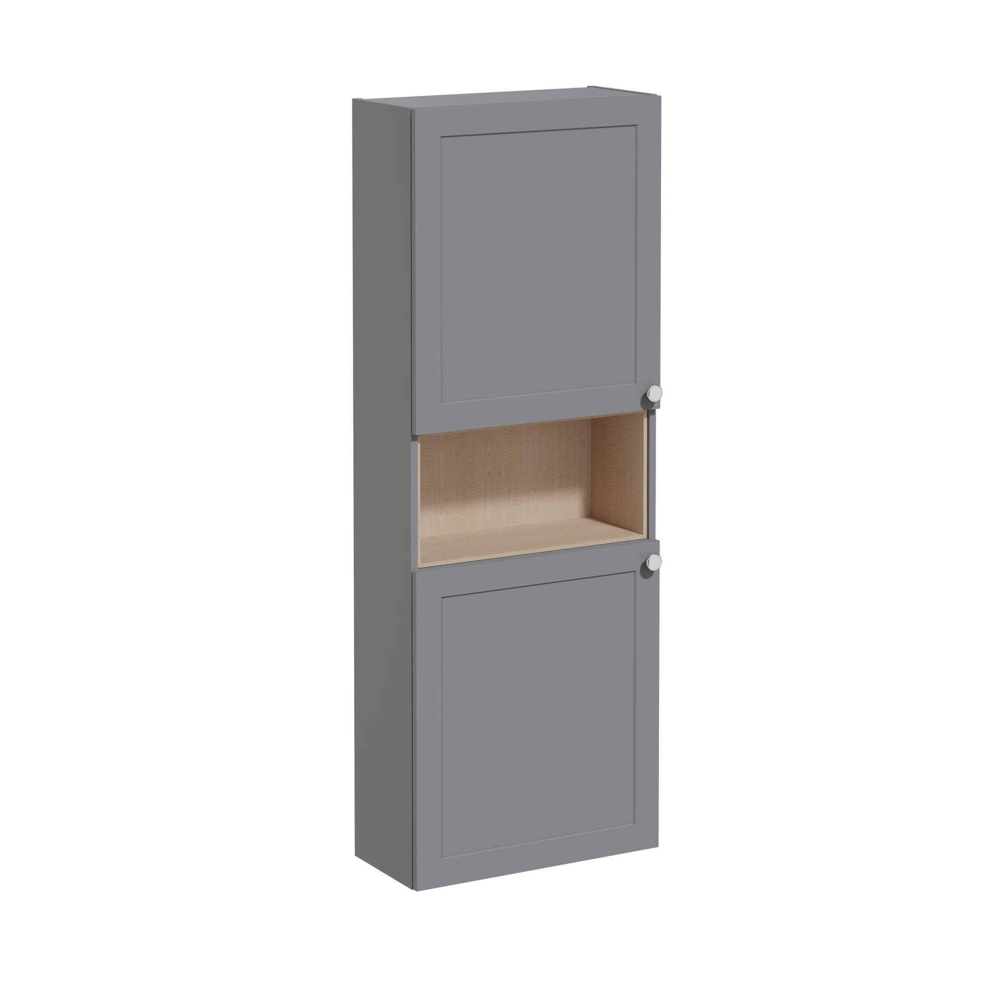 Vitra Root Classic Boy Dolabı 55 cm İki Kapaklı Dar Kısa Mat Gri 68533