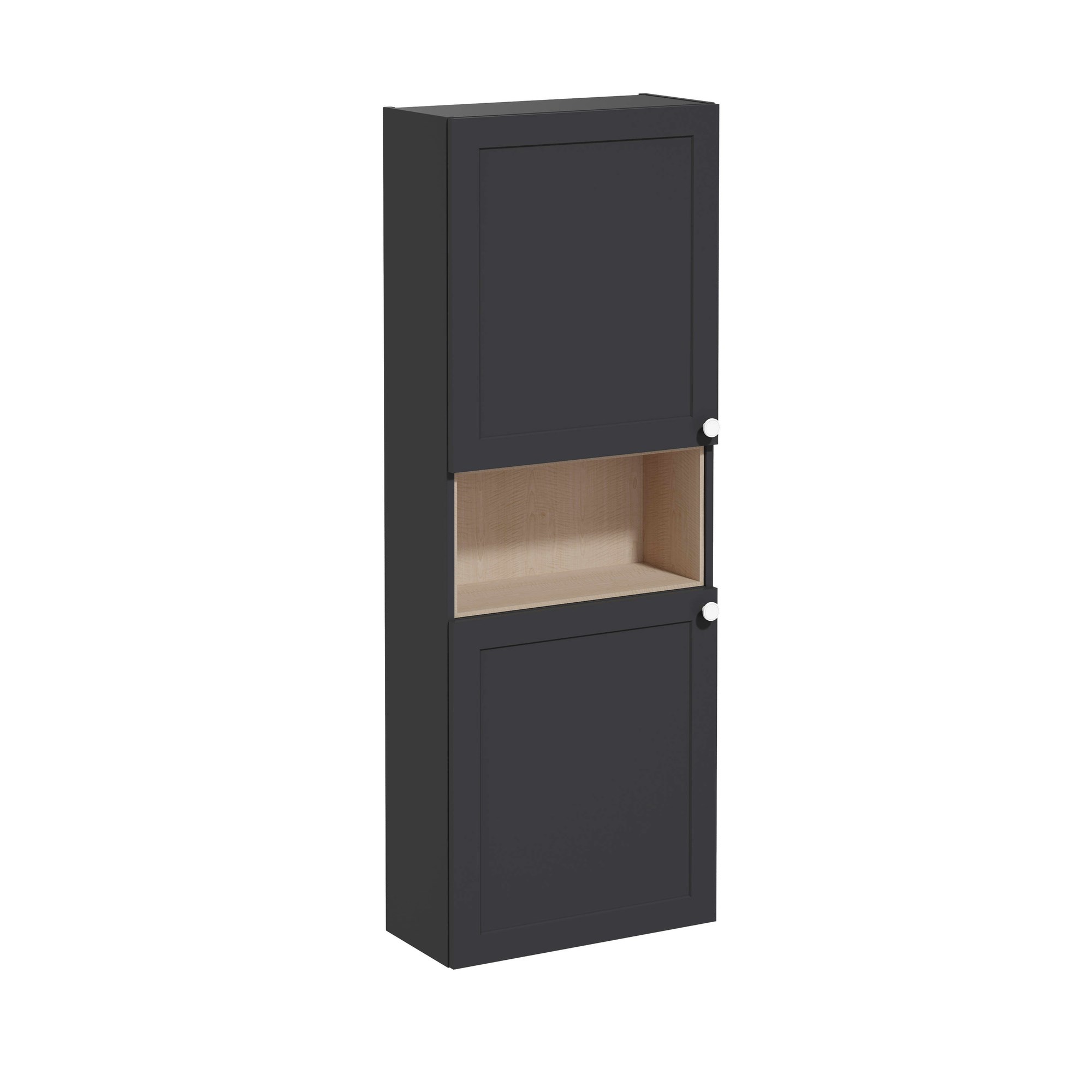 Vitra Root Classic Boy Dolabı 55 cm İki Kapaklı Dar Kısa Mat Grafit 68535
