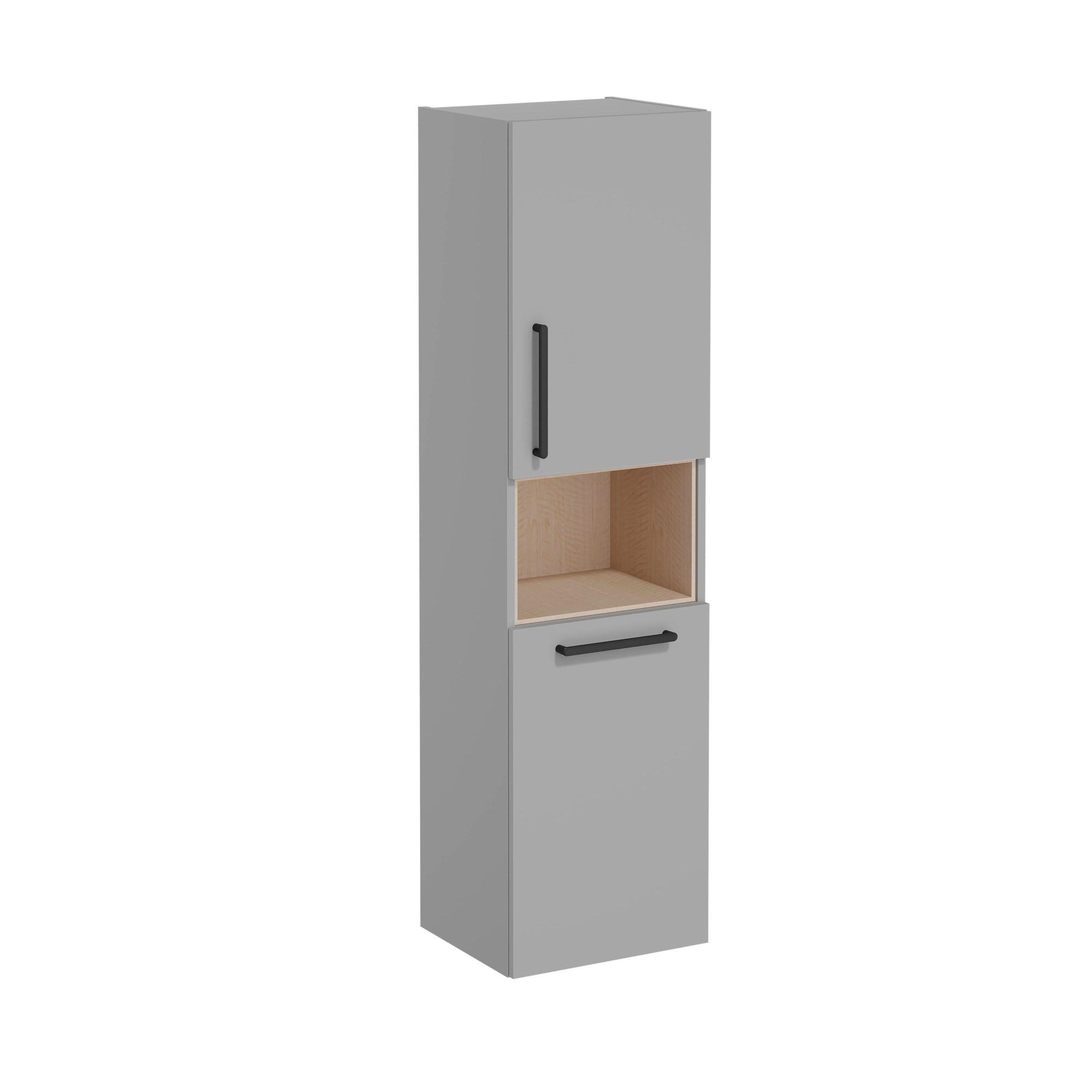 Vitra Root Flat Boy Dolabı 40 cm İki Kapaklı Kısa Çamaşır Sepetli Mat Kaya Gri Sağ 68010