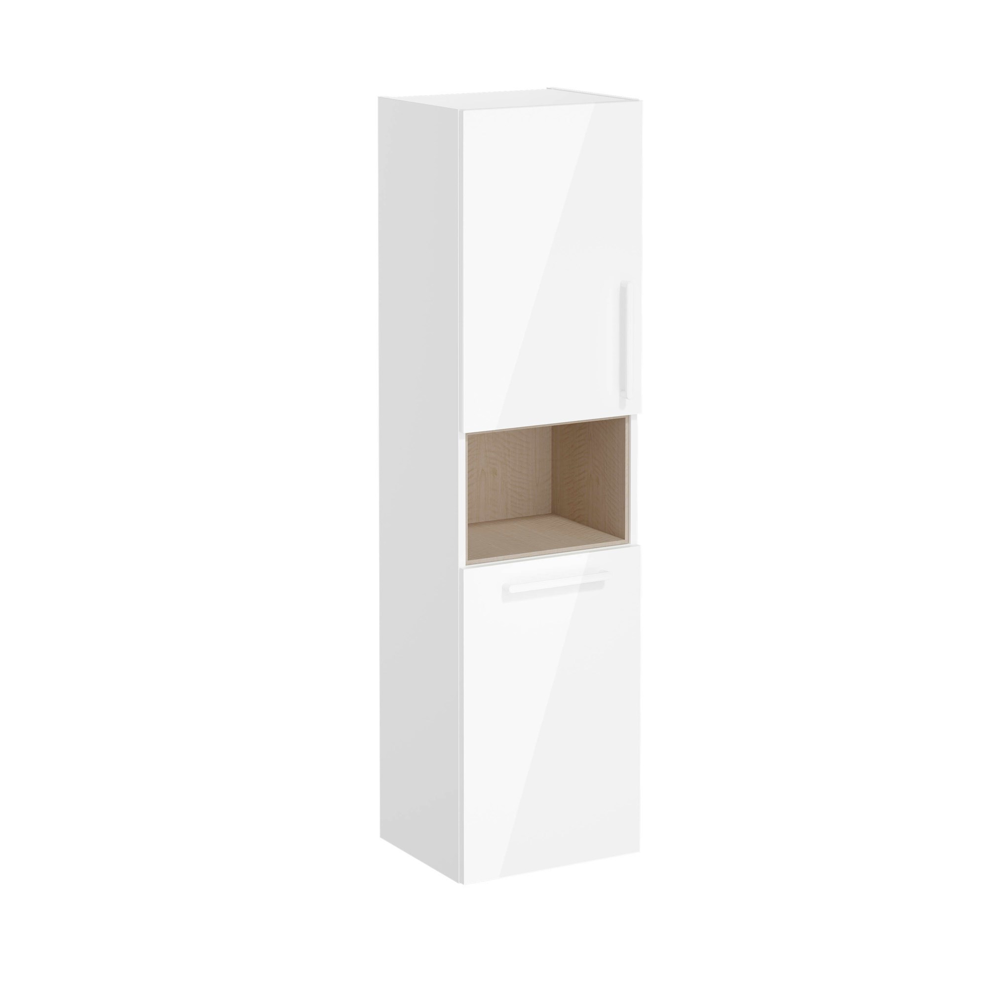 Vitra Root Flat Boy Dolabı 40 cm İki Kapaklı Kısa Çamaşır Sepetli Parlak Beyaz Sol 66237