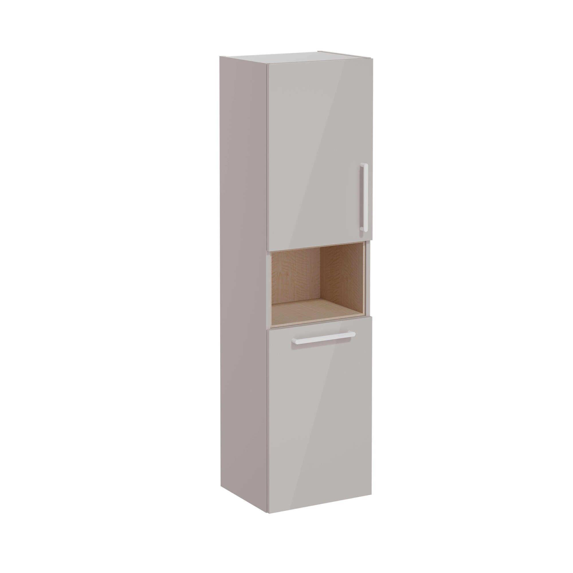 Vitra Root Flat Boy Dolabı 40 cm İki Kapaklı Kısa Çamaşır Sepetli Parlak Sahra Beji Sol 66238