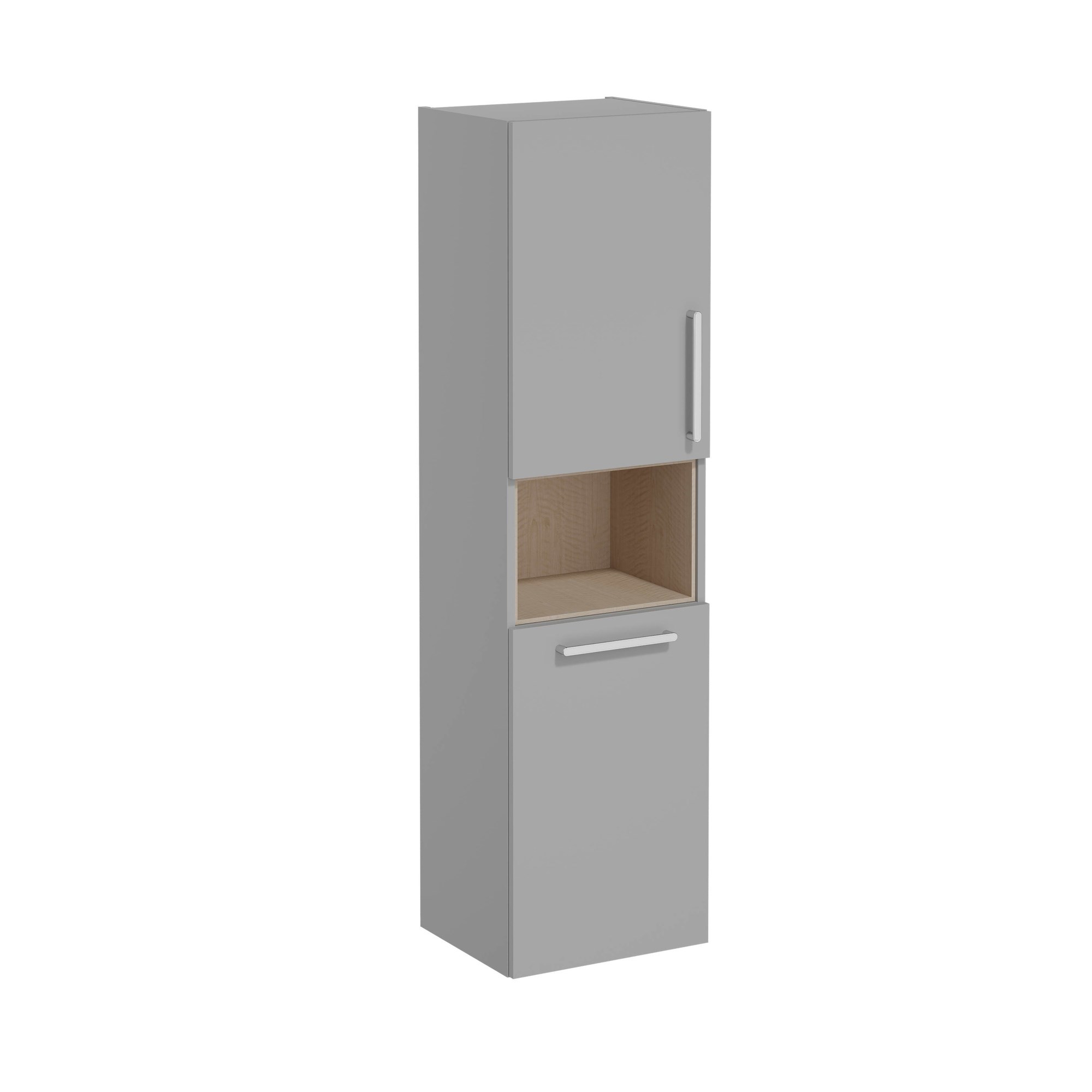 Vitra Root Flat Boy Dolabı 40 cm İki Kapaklı Kısa Çamaşır Sepetli Mat Kaya Gri Sol 68006