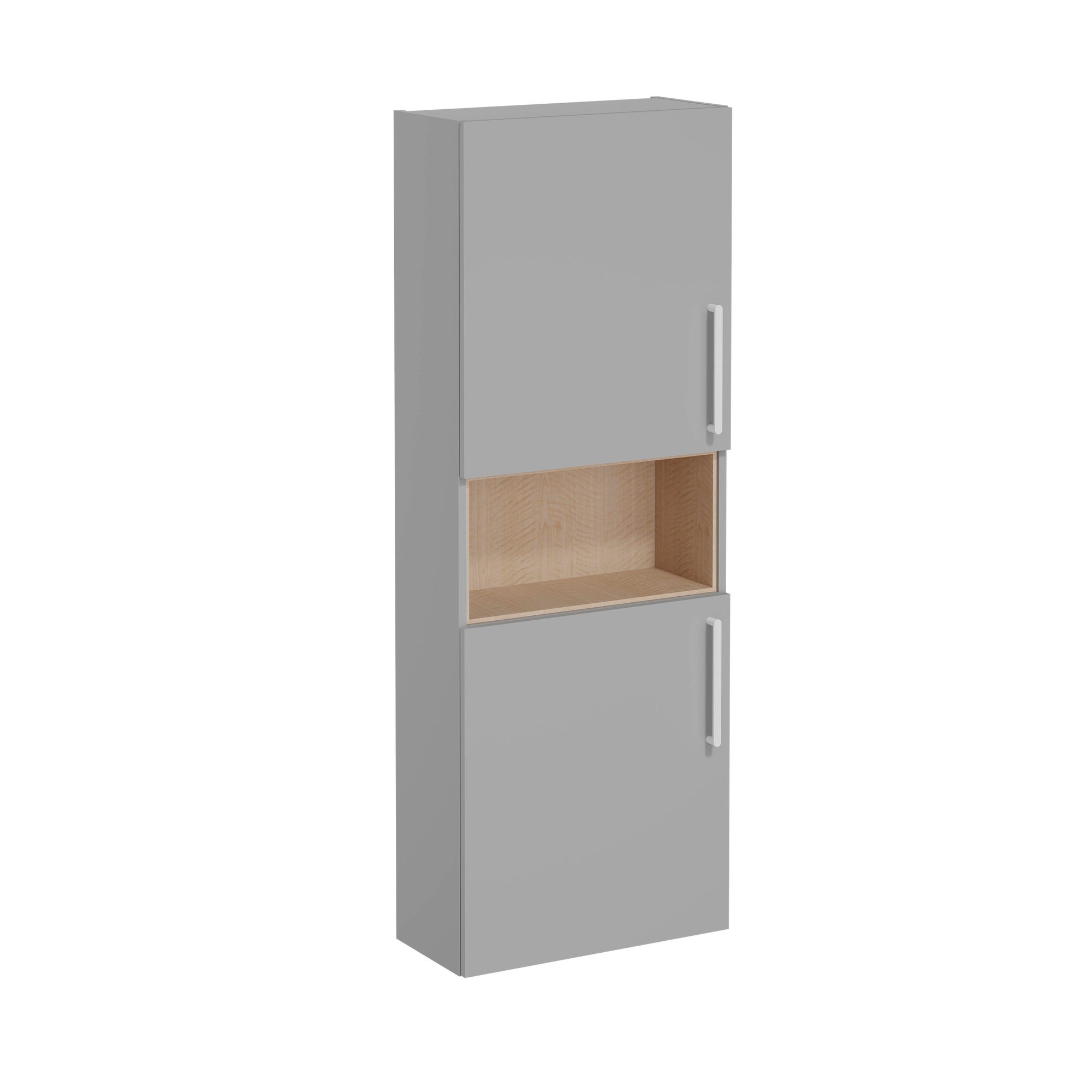 Vitra Root Flat Boy Dolabı 55 cm İki Kapaklı Dar Kısa Mat Kaya Gri 68014