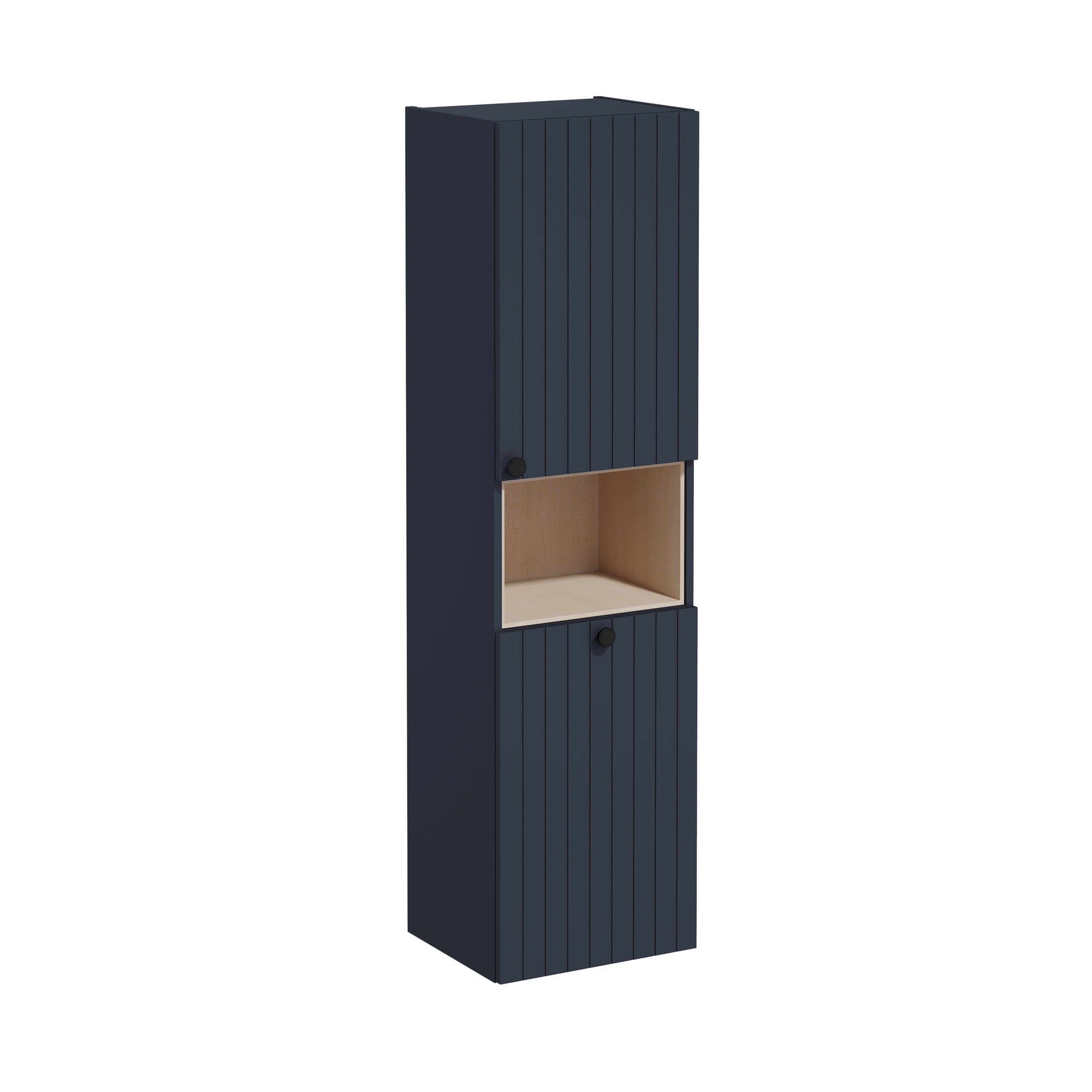 Vitra Root Groove Boy Dolabı 40 cm İki Kapaklı Kısa Çamaşır Sepetli Mat Lacivert Sağ 69105