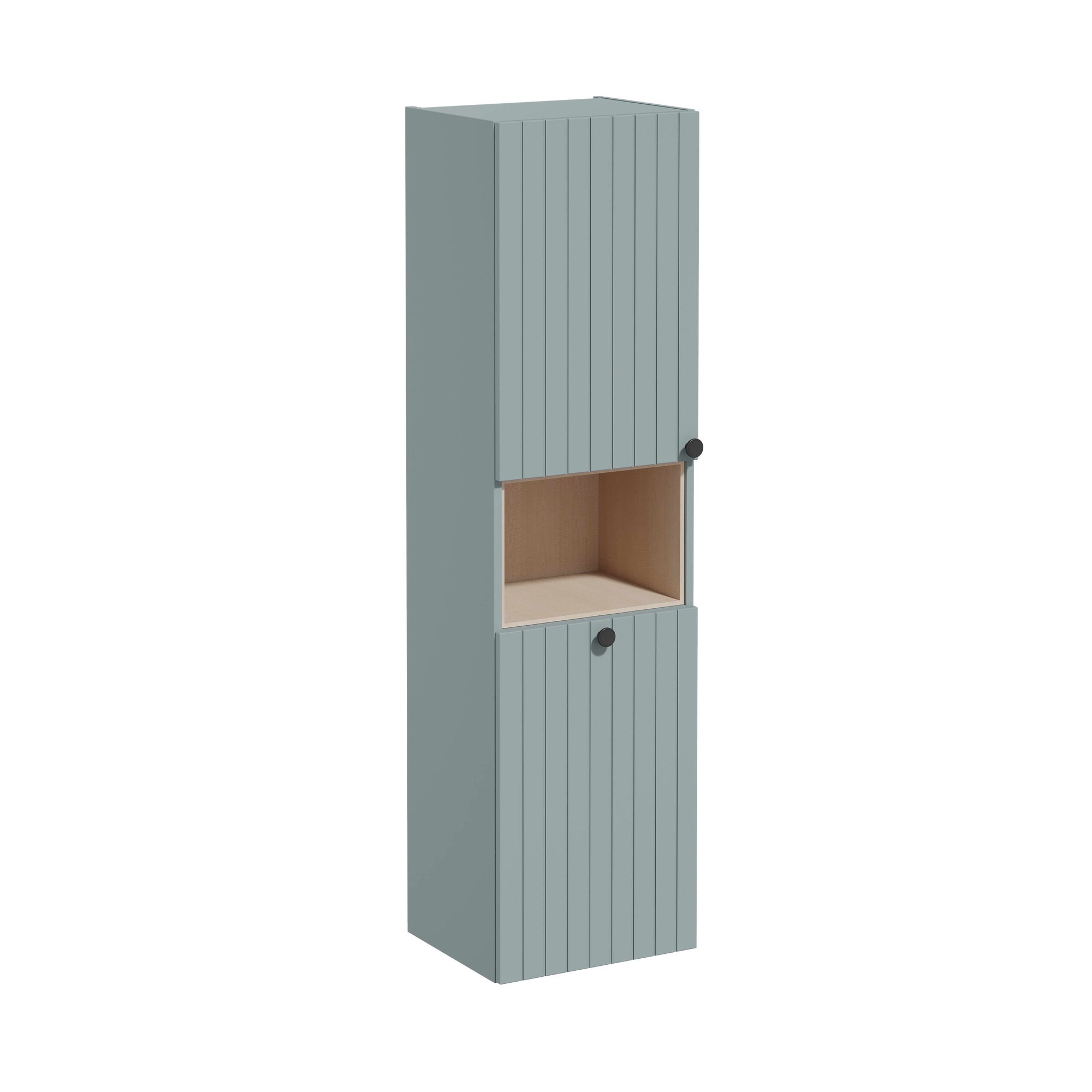 Vitra Root Groove Boy Dolabı 40 cm İki Kapaklı Kısa Çamaşır Sepetli Mat Fiyord Yeşili Sol 69096