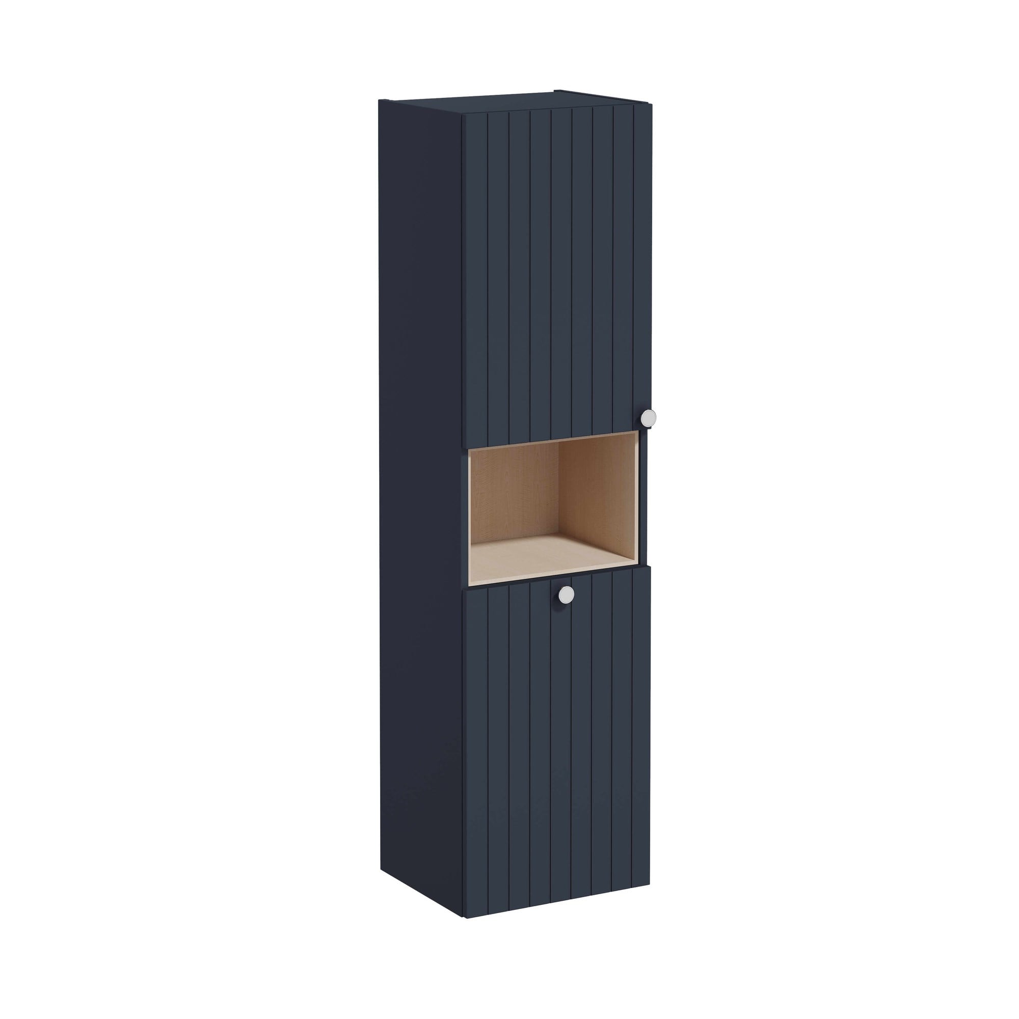 Vitra Root Groove Boy Dolabı 40 cm İki Kapaklı Kısa Çamaşır Sepetli Mat Lacivert Sol 69098