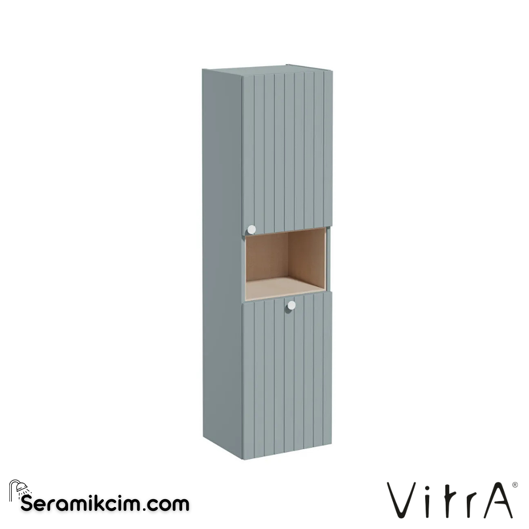 Vitra Root Groove Boy Dolabı, 40 Cm, Kısa, Çamaşır Sepetli, Mat Fiyord Yeşili, Sağ - 69103