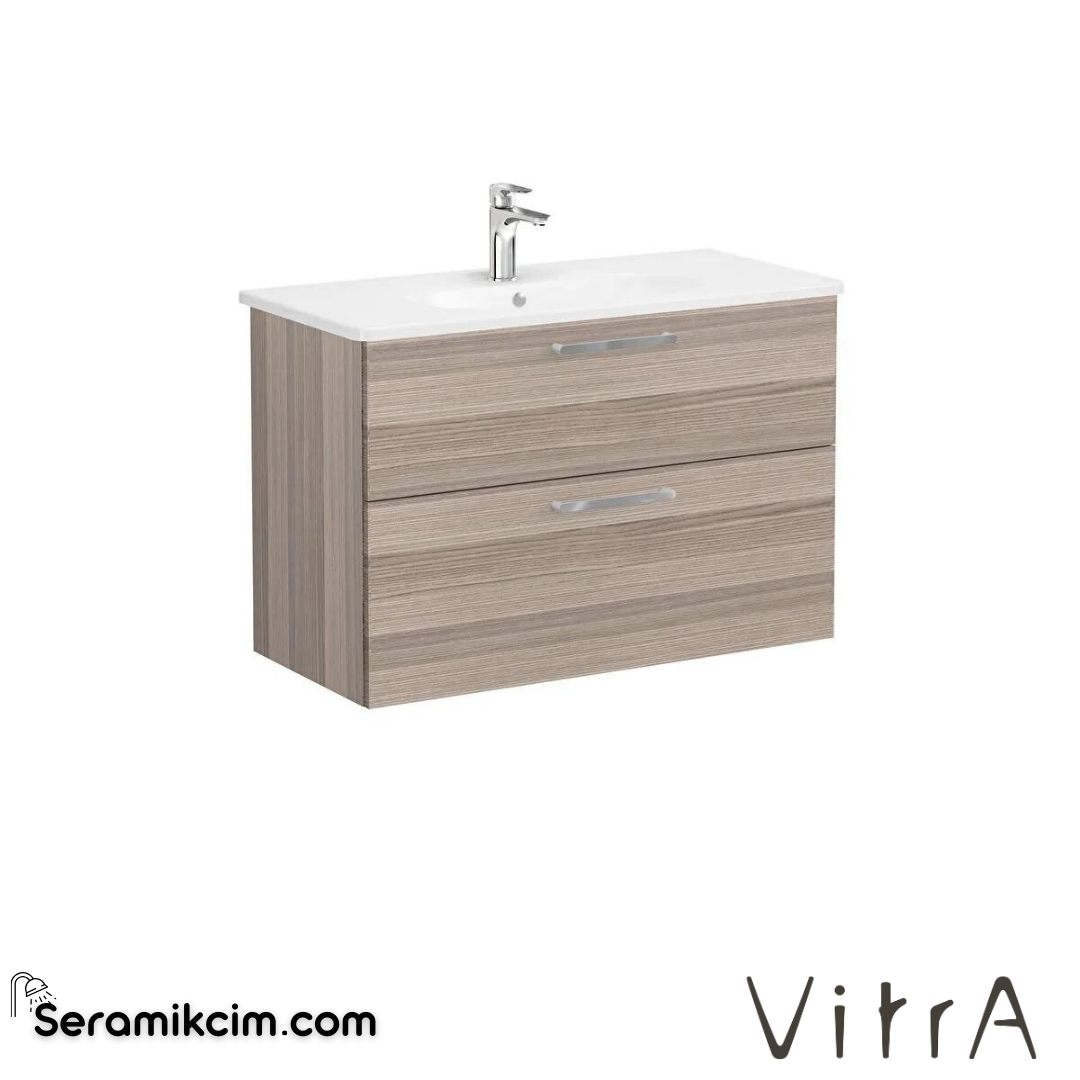 Vitra Root Lavabo Dolabı, İki Çekmeceli, 100 Cm, Cordoba, Yuvarlak Lavabolu - 68322