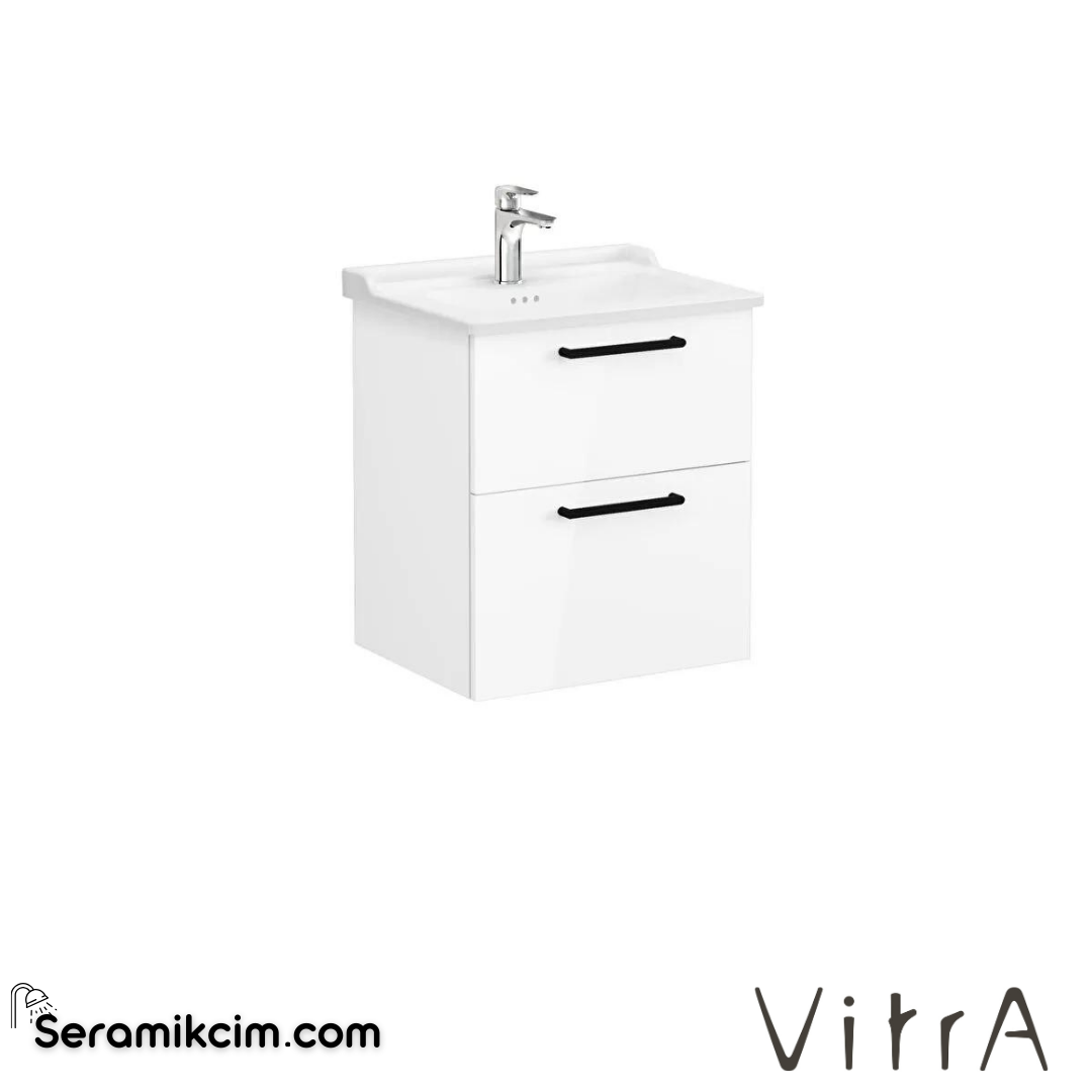 Vitra Root Lavabo Dolabı, İki Çekmeceli, 60 Cm, Parlak Beyaz, Klasik Lavabolu - 68275