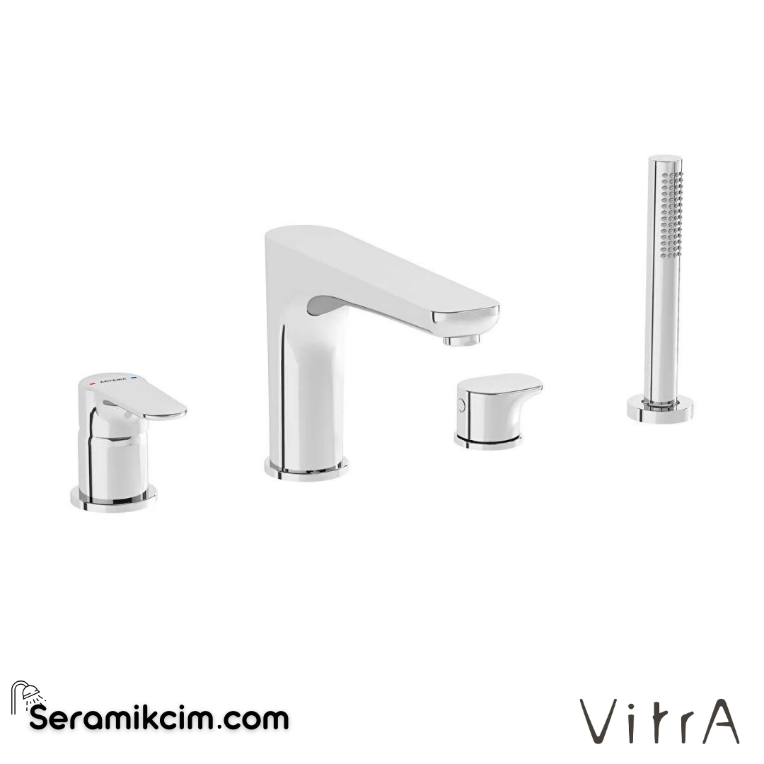 Vitra Root Round Küvet Bataryası (4 Delikli), Krom - A42743