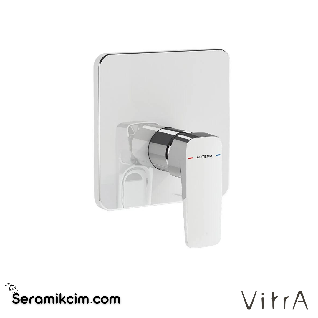 Vitra Root Square Ankastre Duş Bataryası (V-Box Sıva Üstü Grubu), Krom - A42827