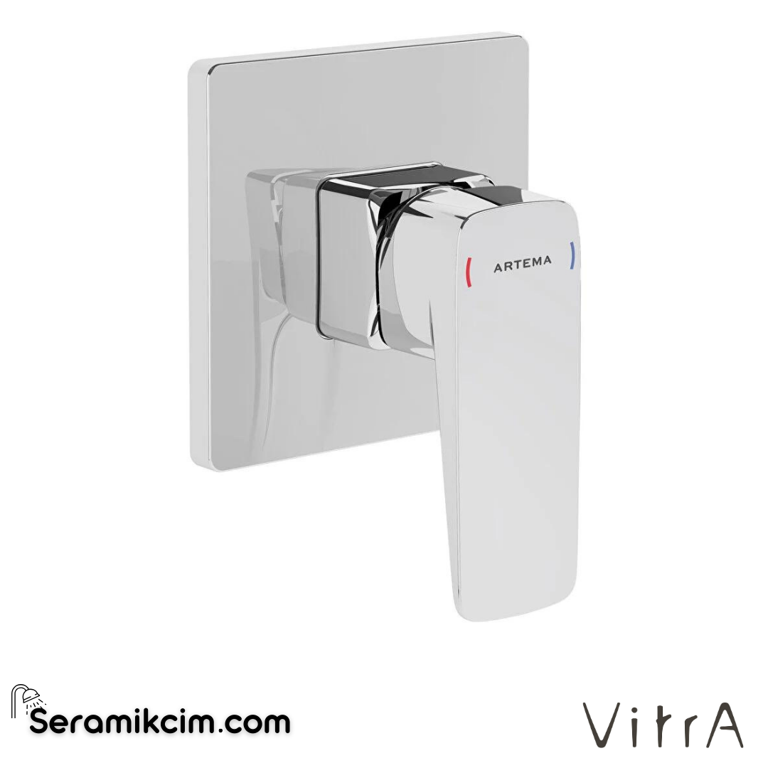 Vitra Root Square Ankastre Duş Bataryası  (Sıva Üstü Grubu), Krom - A42751