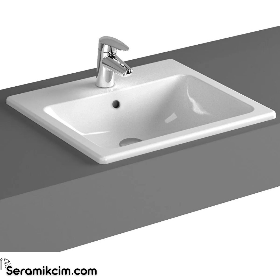 Vitra S20 Tezgah Üstü Lavabo, Kare 50 cm 5464B003-0001
