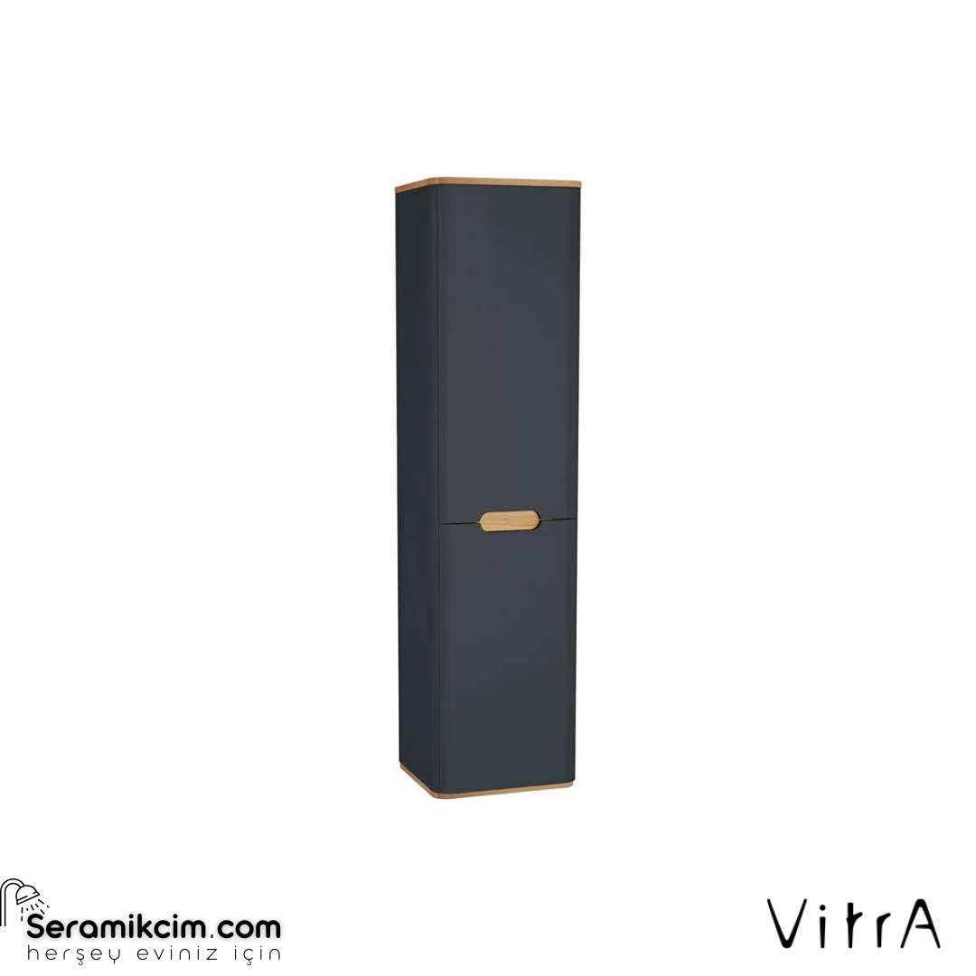 Vitra Sento Boy Dolabı, 40 Cm, Çamaşır Sepetli, Ayaksız, Mat Antrasit, Sol