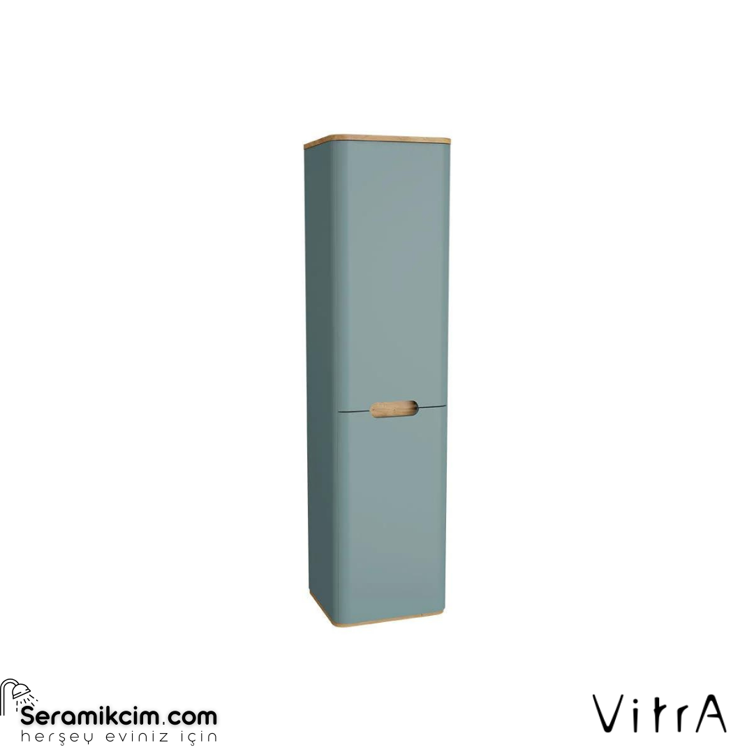 Vitra Sento Boy Dolabı, 40 Cm, Çamaşır Sepetli, Ayaksız, Mat Fiyord Yeşili, Sol