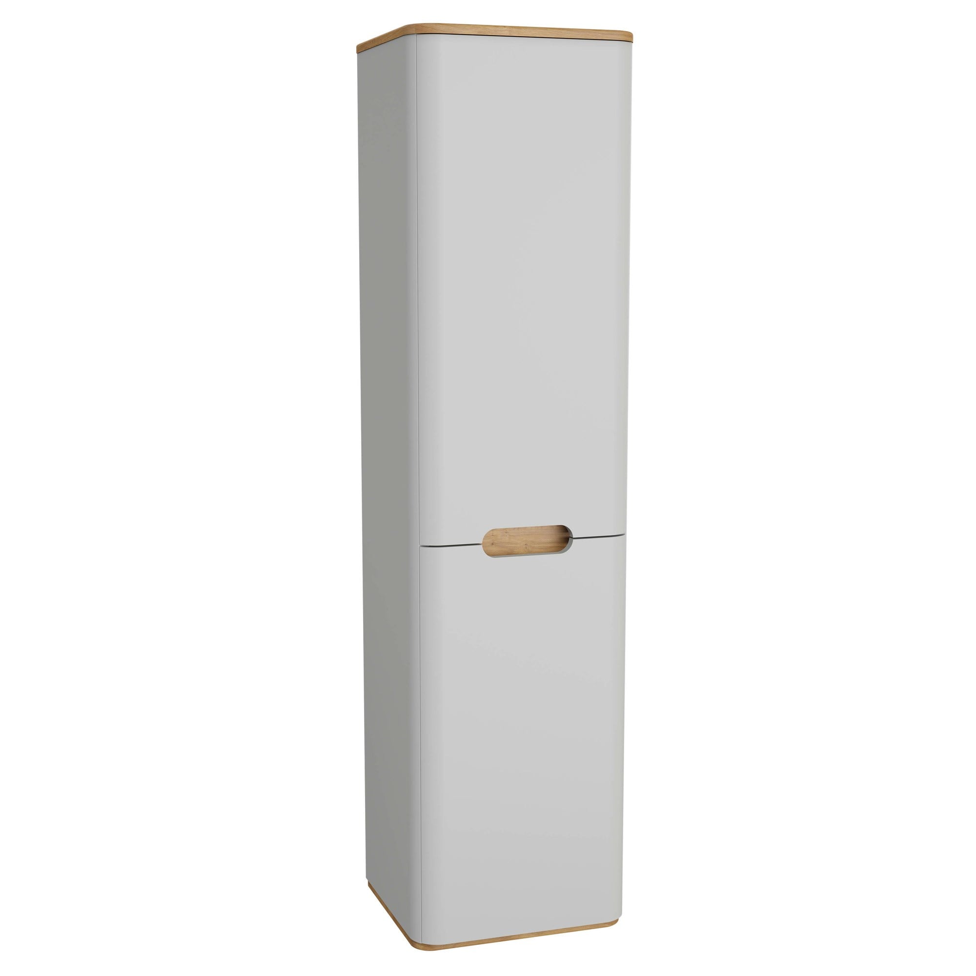 Vitra Sento Boy Dolabı 40 cm İki Kapaklı Çamaşır Sepetli Prizli Mat Açık Gri Sol 66004