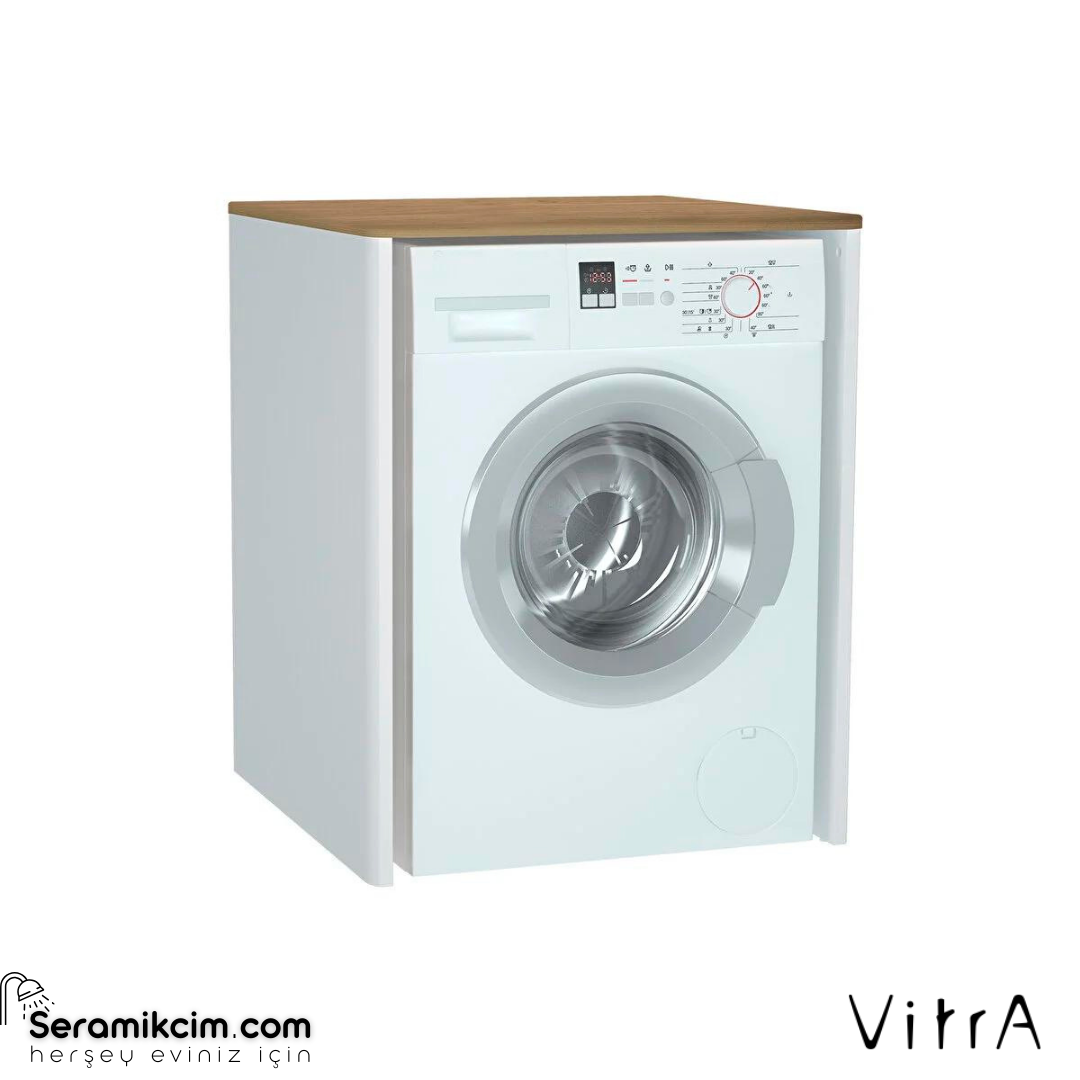 Vitra Sento Çamaşır Makinesi Dolabı, 70 Cm, Çamaşır Sepetsiz, Mat Beyaz