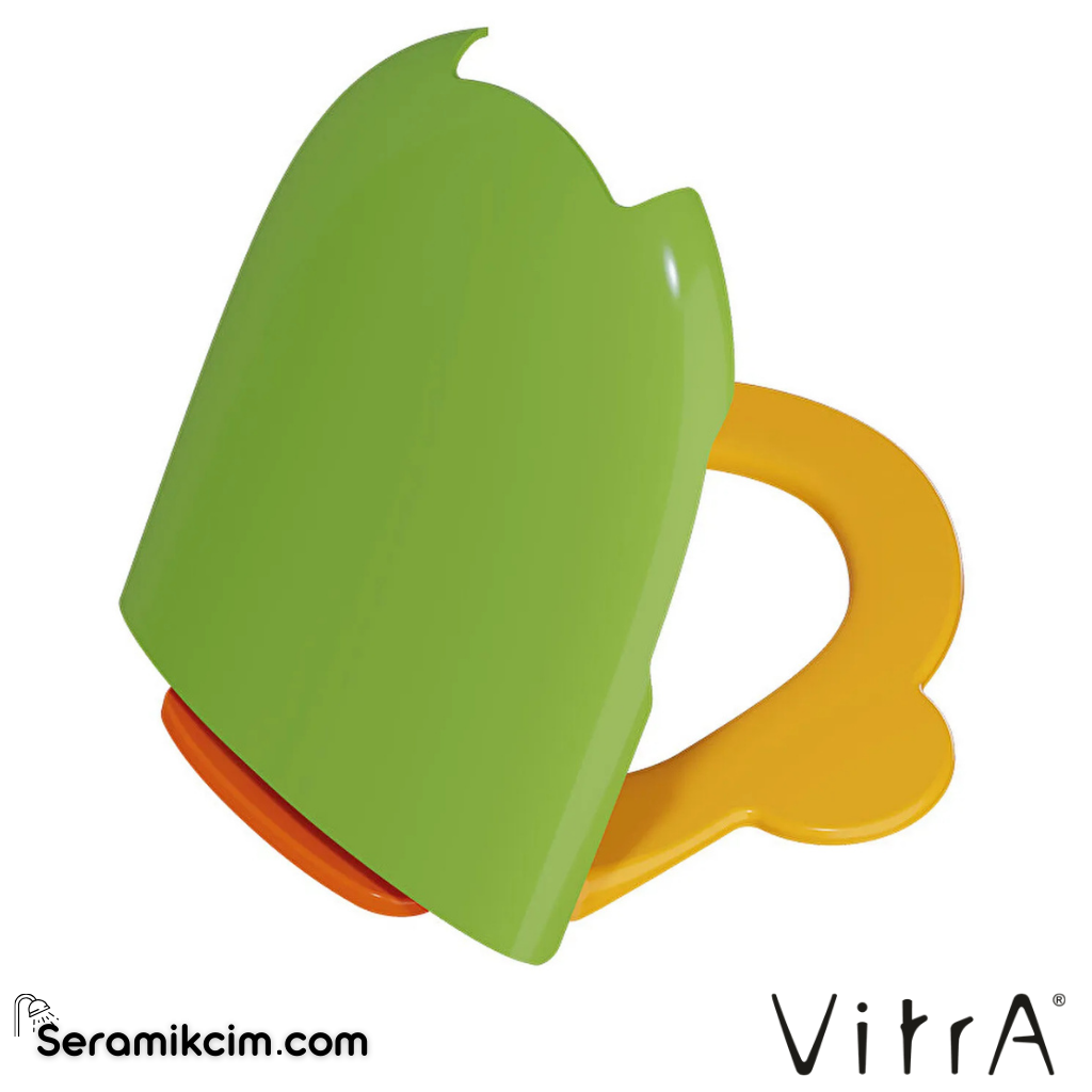 VitrA Sento Kids Klozet Kapağı Duroplast, Üstten Sıkmalı Yavaş Kapanır, Turuncu, Metal Menteşeli, Yeşil-Sarı-Turuncu 133-100-009 - 133-100-009