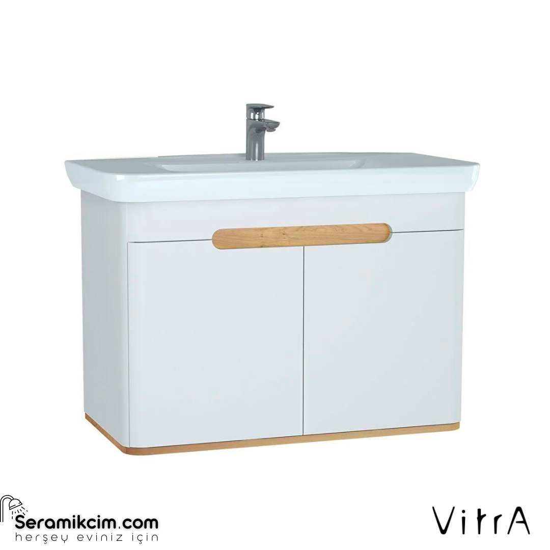 Vitra Sento Lavabo Dolabı, 100 Cm, Kapaklı, Ayaksız, Mat Beyaz