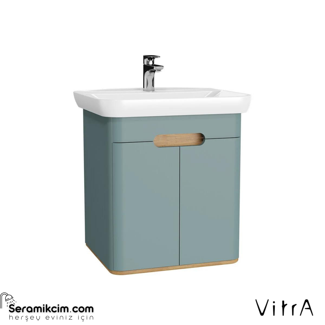 Vitra Sento Lavabo Dolabı, 65 Cm, Kapaklı, Ayaksız, Mat Fiyord Yeşili
