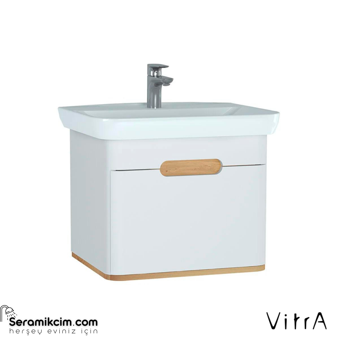 Vitra Sento Lavabo Dolabı, 65 Cm, Tek Çekmeceli, Ayaksız, Mat Beyaz