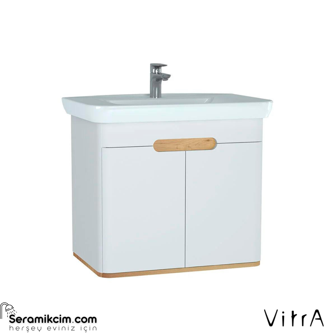 Vitra Sento Lavabo Dolabı, 80 Cm, Kapaklı, Ayaksız, Mat Beyaz
