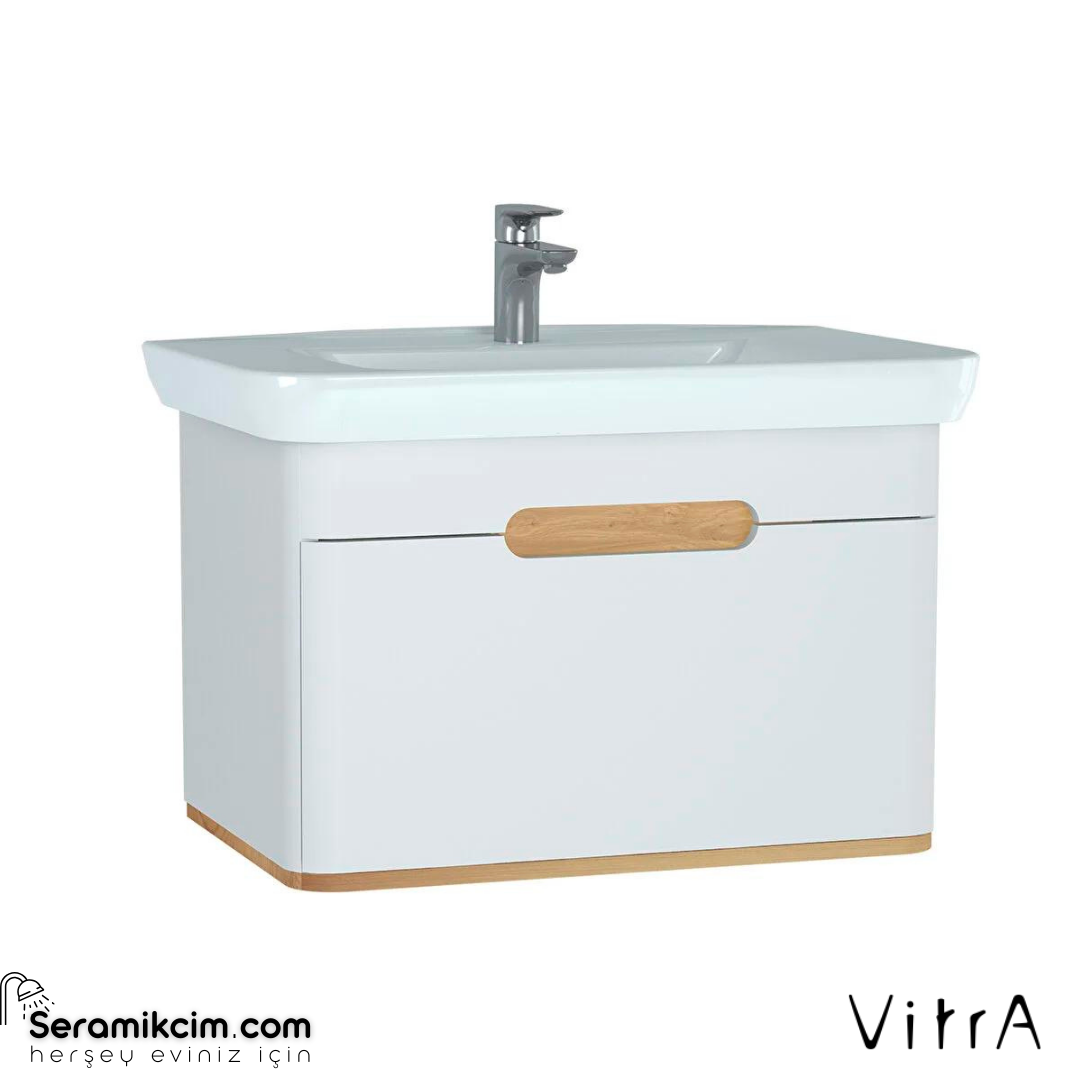Vitra Sento Lavabo Dolabı, 80 Cm, Tek Çekmeceli, Ayaksız, Mat Beyaz