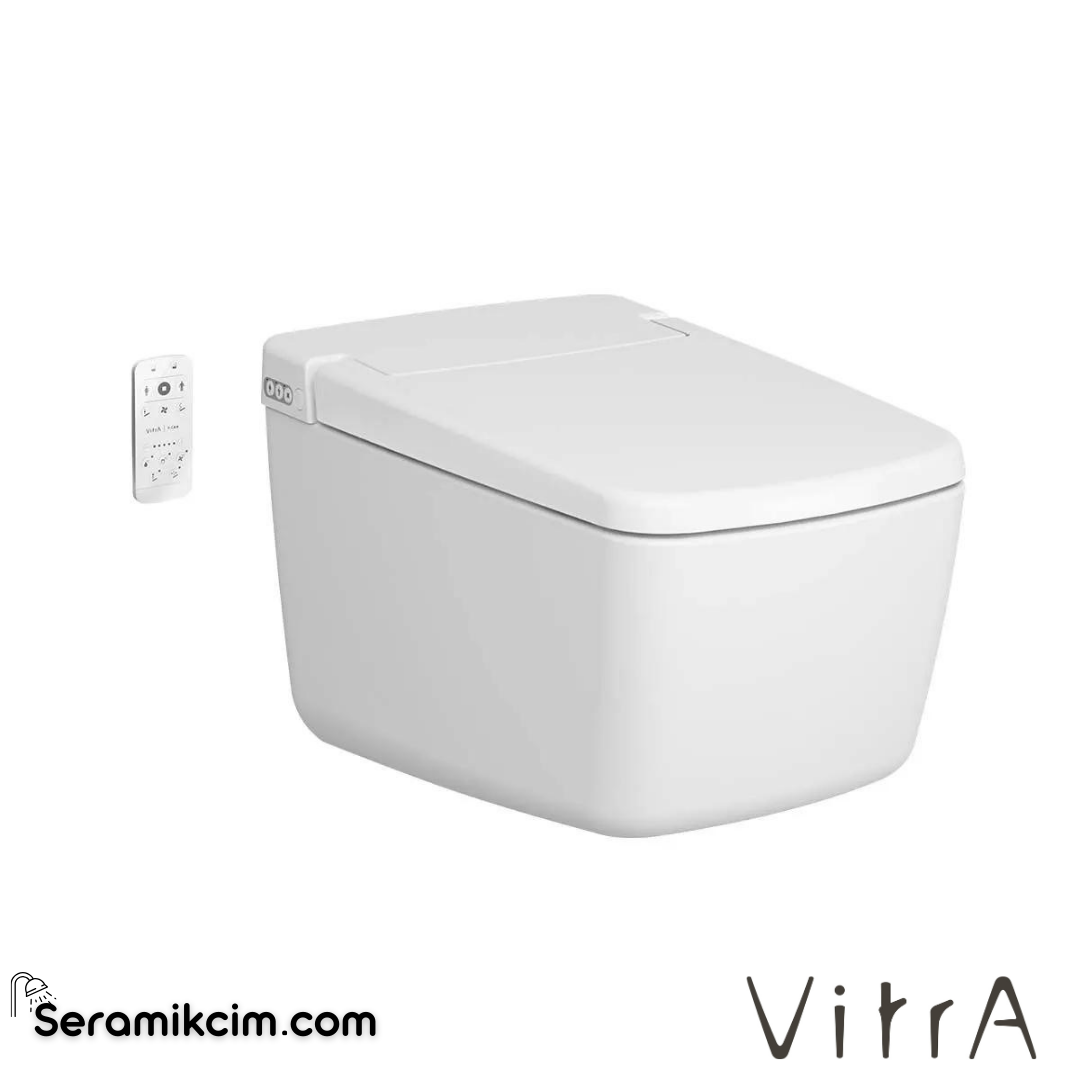 VitrA V-Care Prime Akıllı Asma Klozet Rim-ex, 63 cm Temassız, Taharet Borulu, Taharet Borusu Girişi Sıva Altı Uygulamalı, Clean, Beyaz - 7231B403-6216