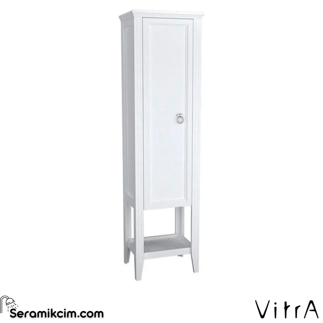 Vitra Valarte Boy Dolabı, 55 Cm, Krom Kulplu, Mat Beyaz, Sol