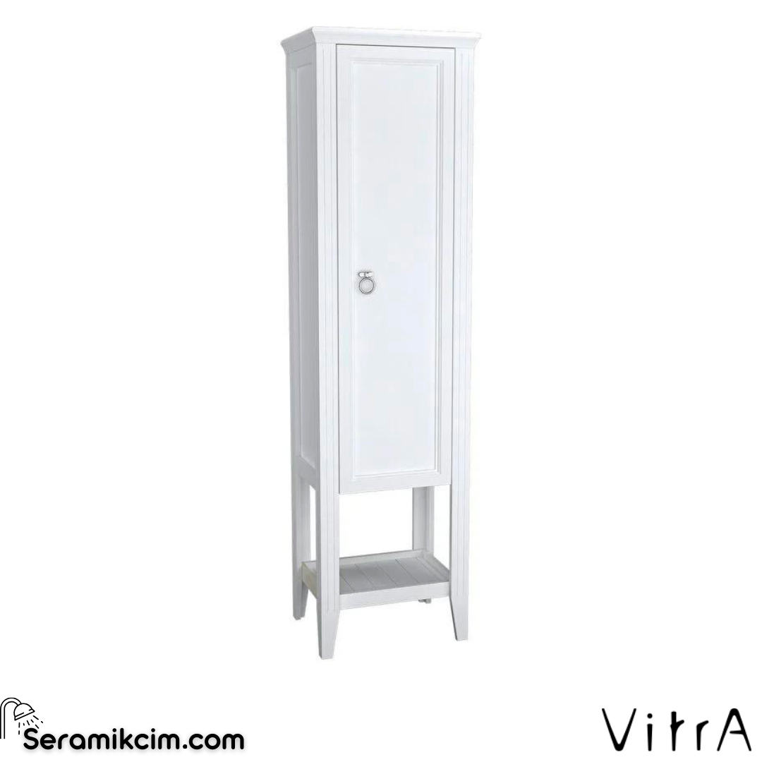Vitra Valarte Boy Dolabı, 55 Cm, Krom Kulplu, Mat Beyaz, Sağ
