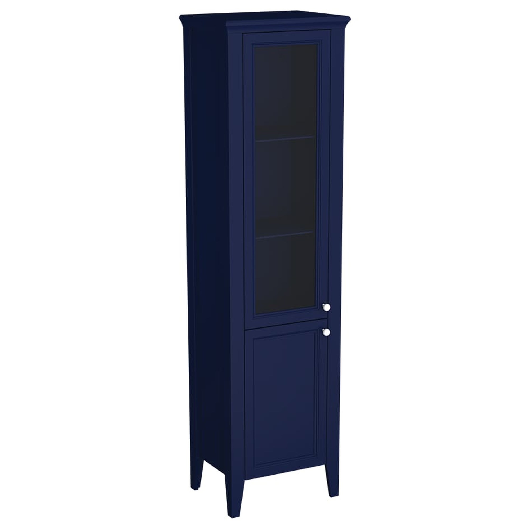 Vitra Valarte Neo Boy Dolabı 55 cm Cam Kapaklı Çelik Mavisi Sol 65796