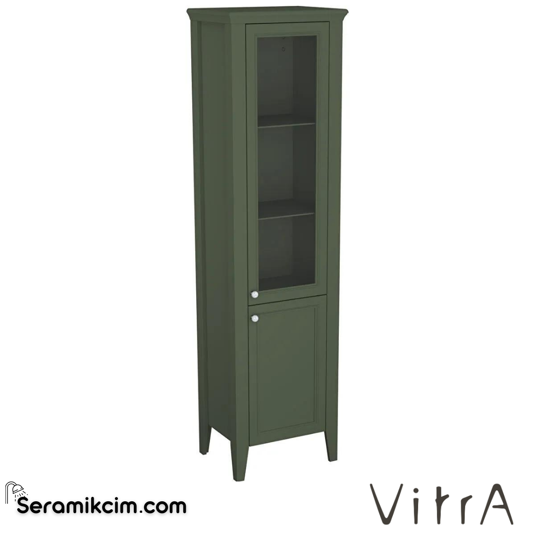 Vitra Valarte Neo Cam Kapaklı Boy Dolabı, 55 Cm, Retro Yeşil, Sağ - 65809