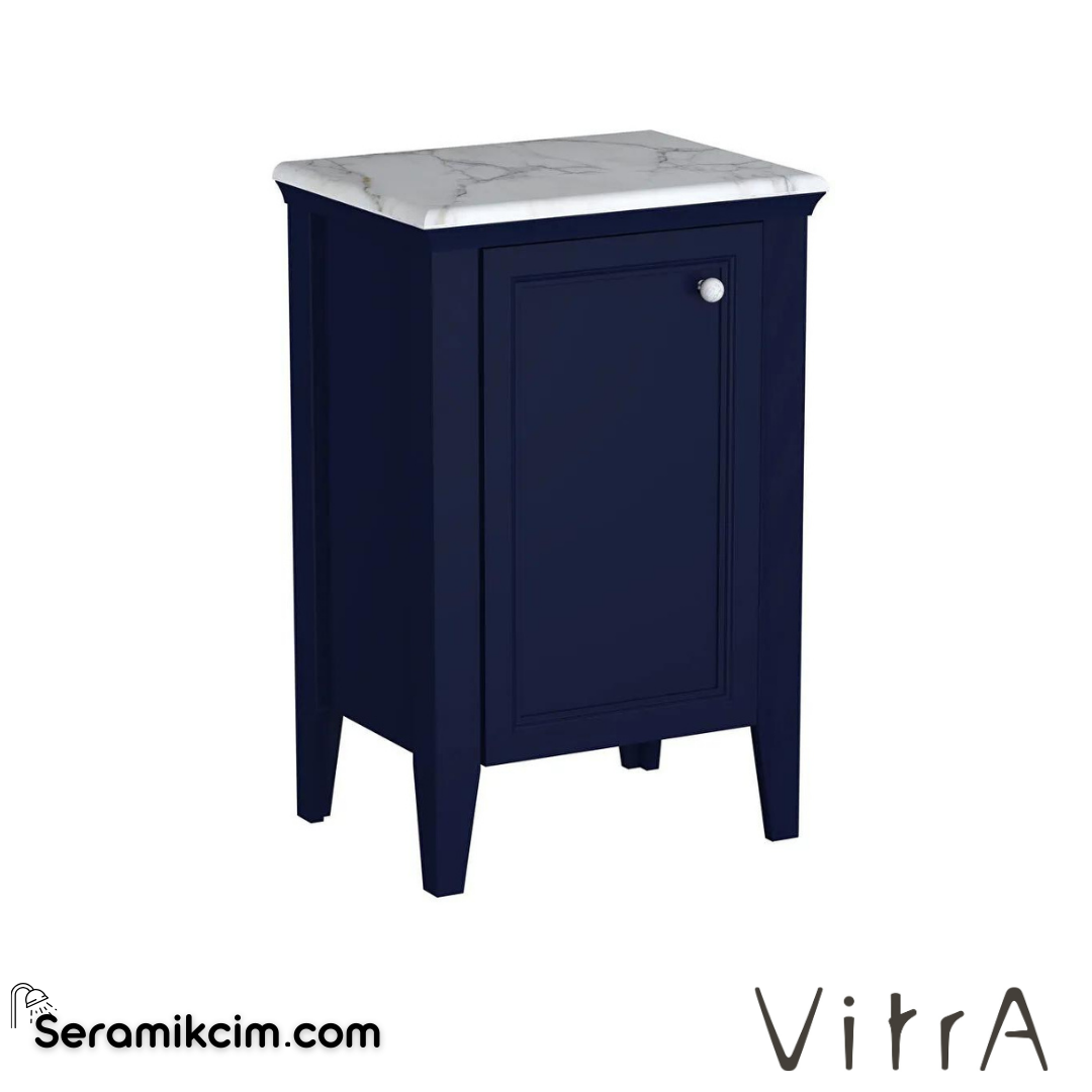 Vitra Valarte Neo Orta Ünite, 55 Cm, Mermer Tezgahlı, Çelik Mavisi, Sol - 65798