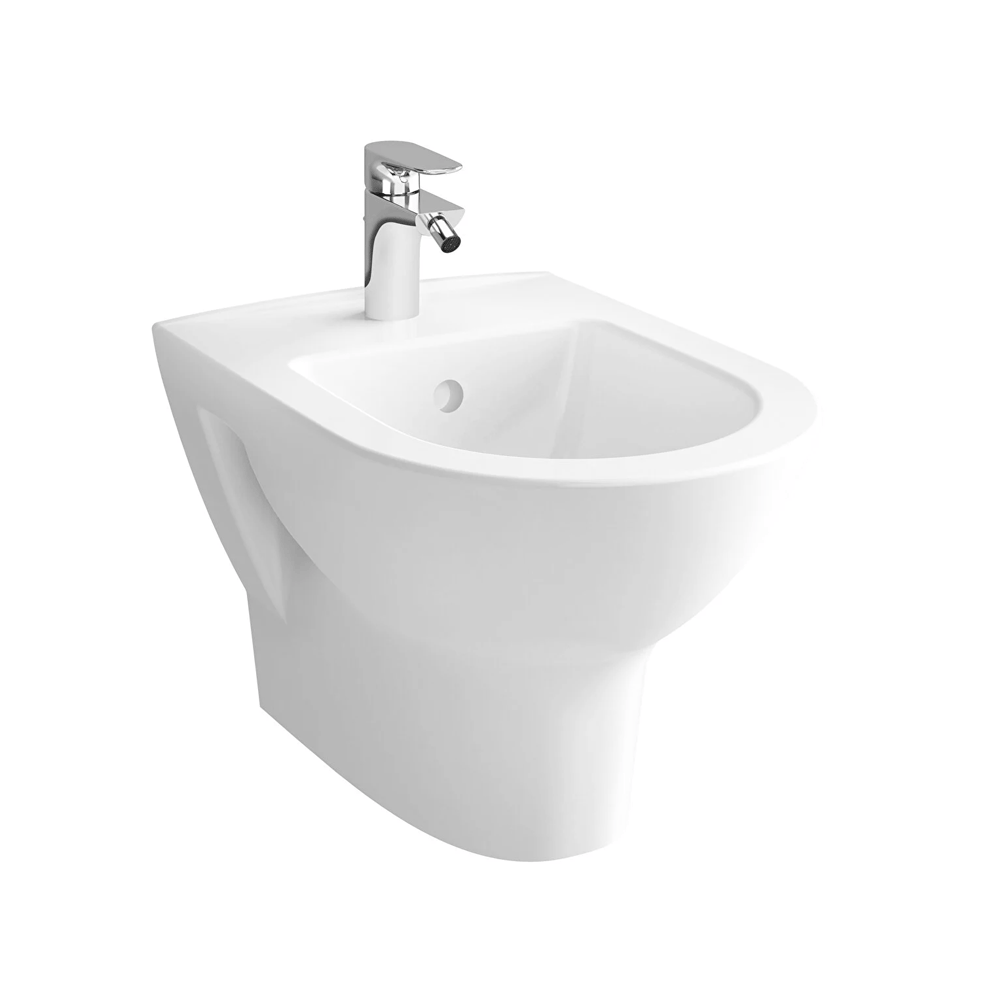 VitrA Zentrum Asma Bide 50 cm Tek Armatür Delikli, Su Taşma Delikli, Yanlardan Deliksiz, Beyaz - 5797L003-0288