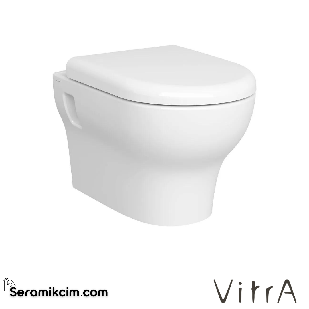 VitrA Zentrum Asma Klozet SmoothFlush, 52 cm Taharet Borulu, Beyaz - 7787L003-0850