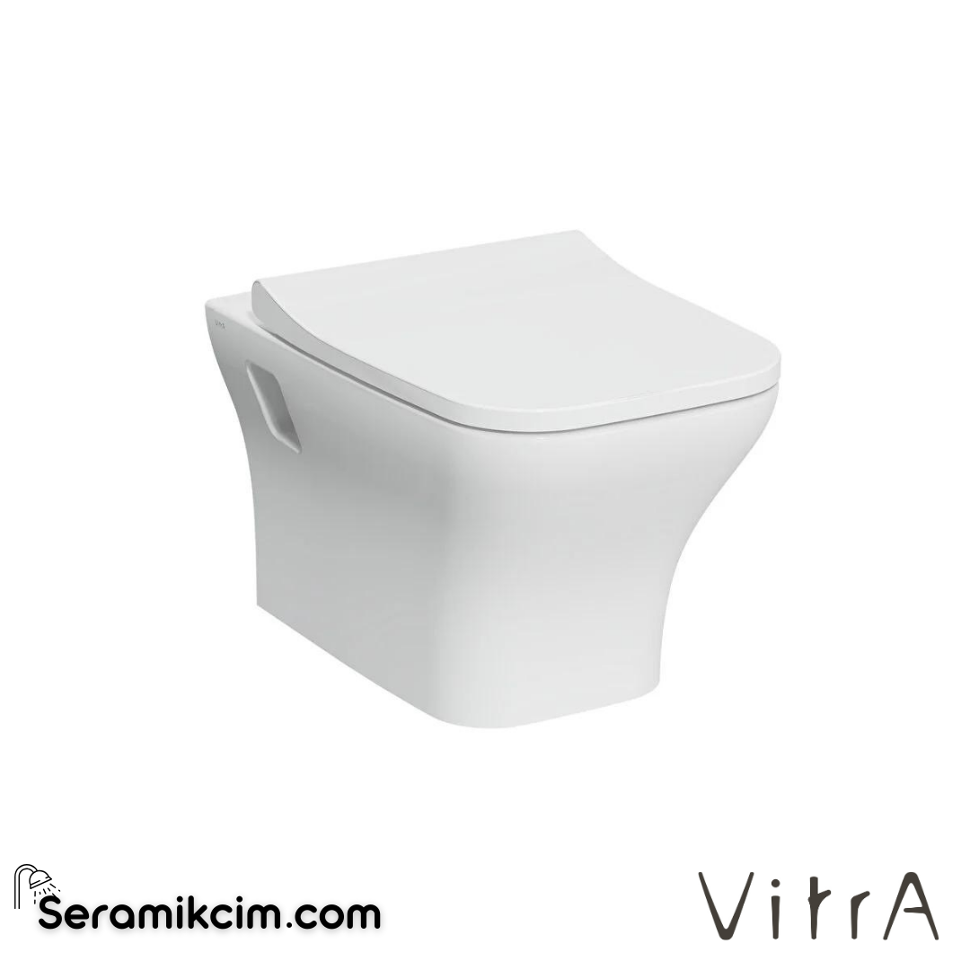 VitrA Zentrum Square Asma Klozet SmoothFlush, 54 cm Taharet Borulu, Beyaz - 7485L003-0090