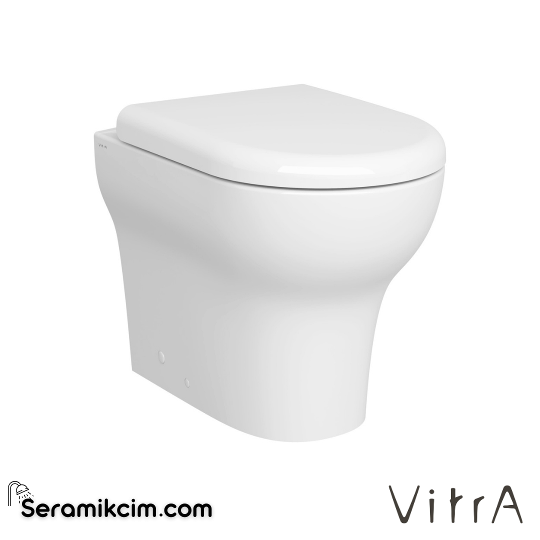 VitrA Zentrum Yerden Klozet SmoothFlush, Duvara Tam Dayalı Taharet Borulu, Beyaz - 7785L003-0088