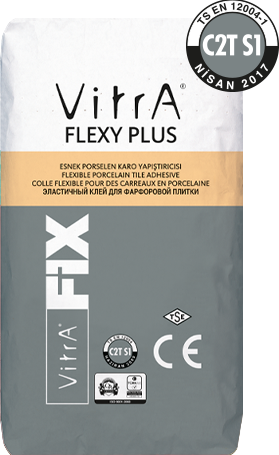 VitrAFix Flexy Plus Beyaz C2T S1 Sınıf 25kg Flex Seramik Yapıştırıcı