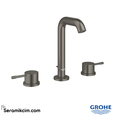 Grohe Essence 3 Delikli Lavabodan Ankastre Lavabo Bataryası, Fırçalı Sert Grafit 20296AL1