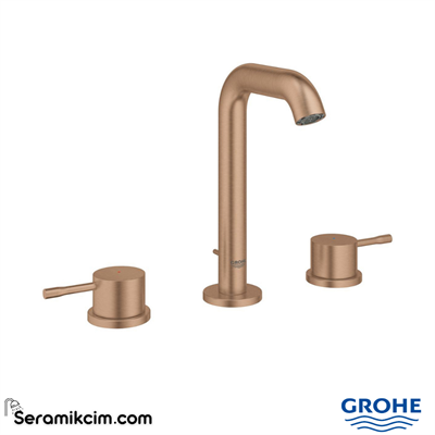 Grohe Essence 3 Delikli Lavabodan Ankastre Lavabo Bataryası, Fırçalı Bakır 20296DL1