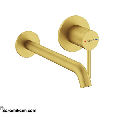 Artema Minimax Round Ankastre Lavabo Bataryası (Uzun) Fırçalı Altın A4354925