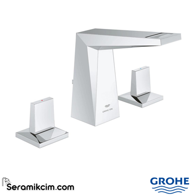 Grohe Allure Brilliant M-Boy, 3 Delikli Lavabodan Ankastre Lavabo Bataryası, Sifon Kumandalı Krom 20626000
