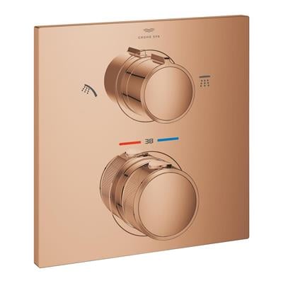 Grohe Allure Termostatik Ankastre Banyo ve Duş Bataryası (Sıva Üstü Grubu), 2 Yollu, Parlak Bakır 29181DA2